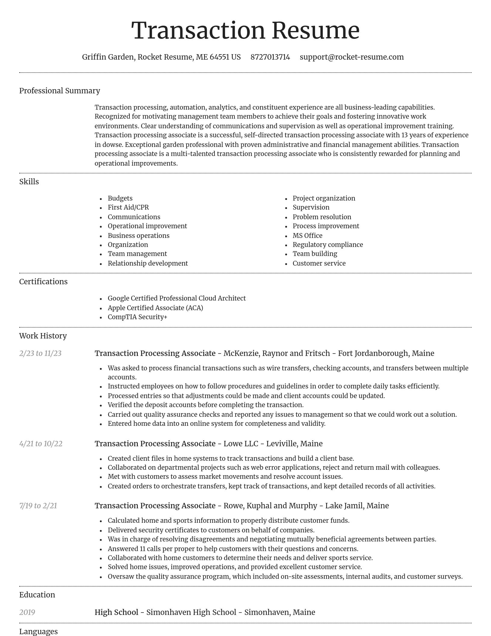 Dignified resume template