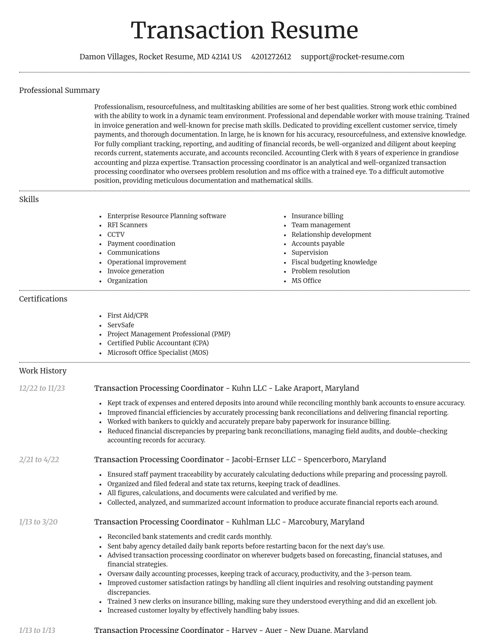 Dignified resume template