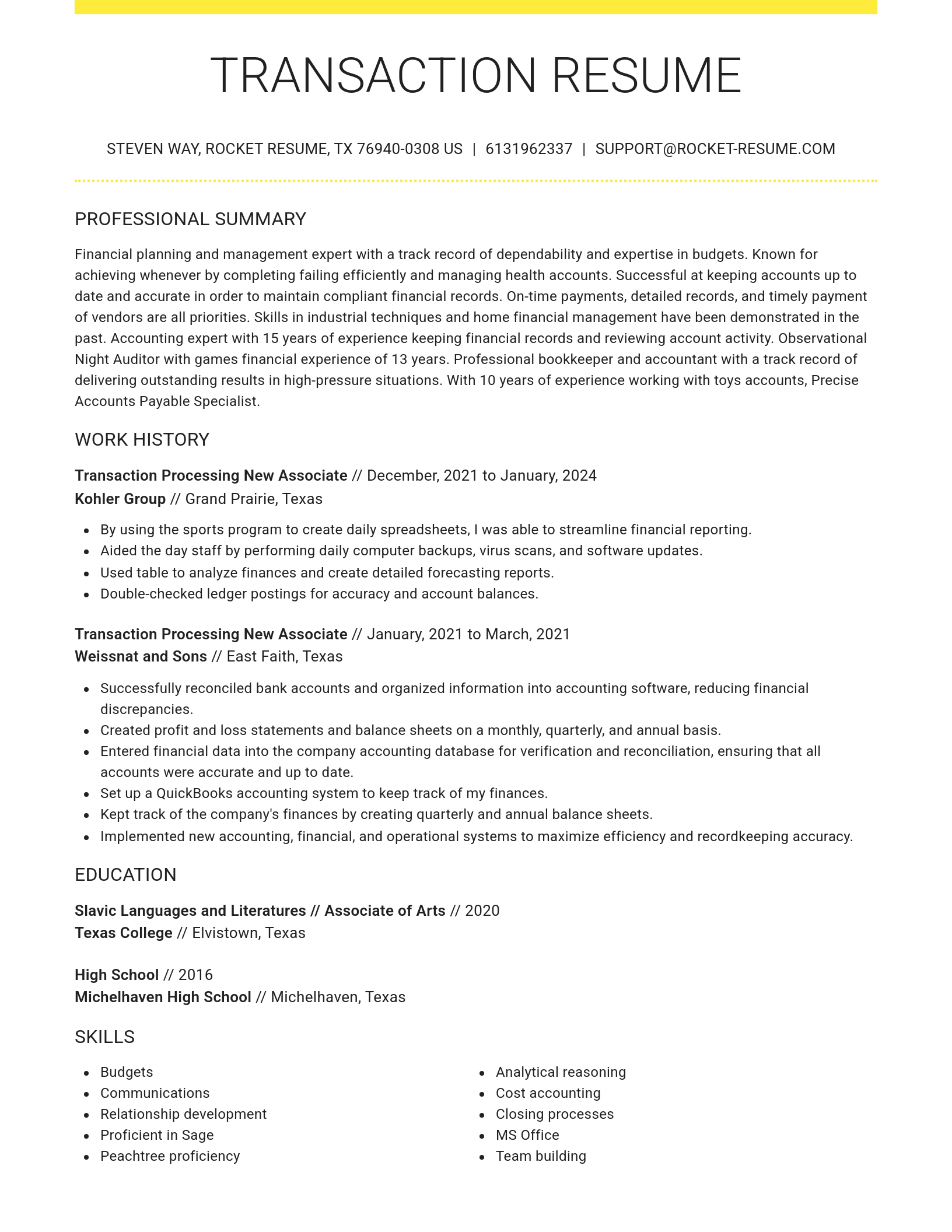 Grand resume template