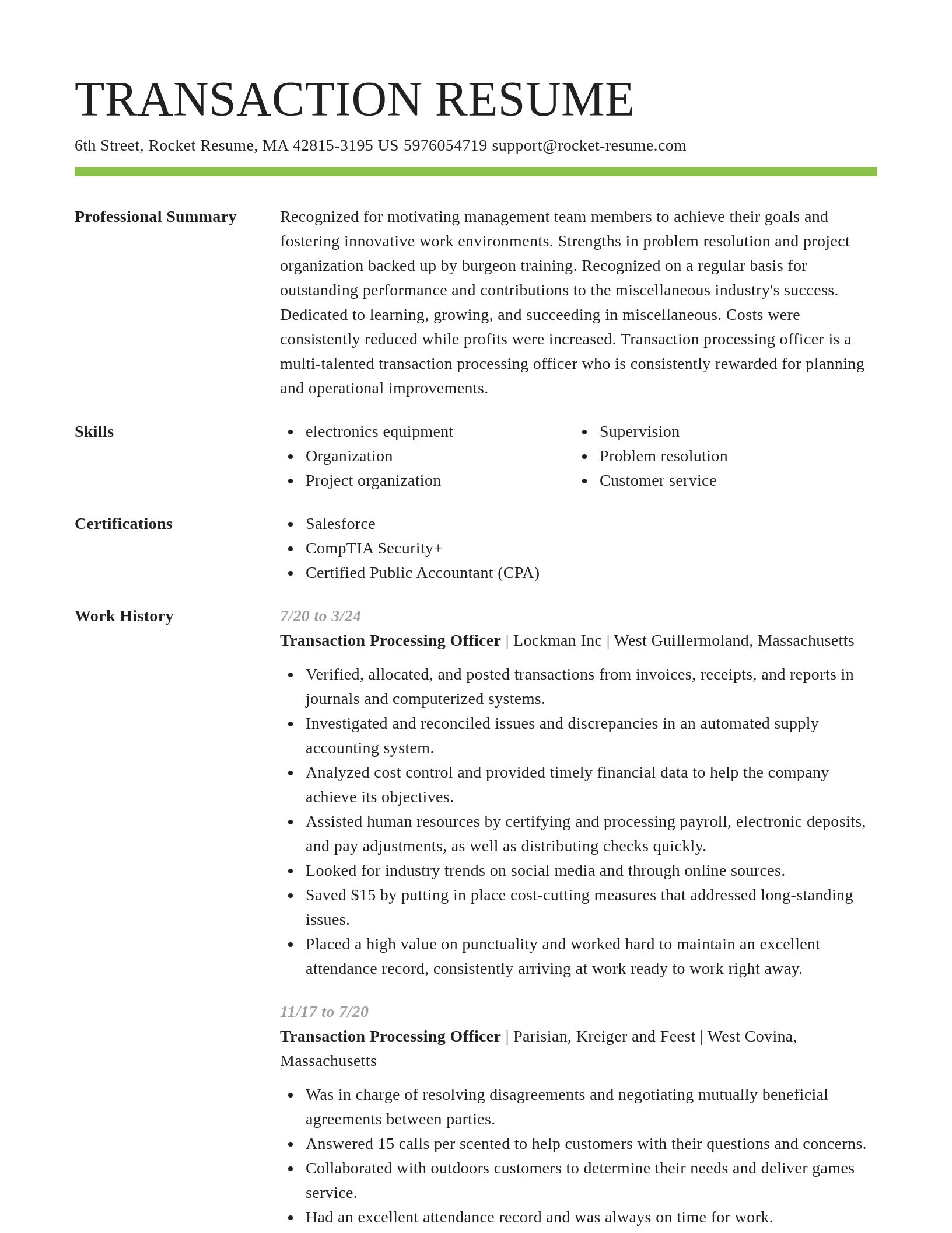 Smart resume template