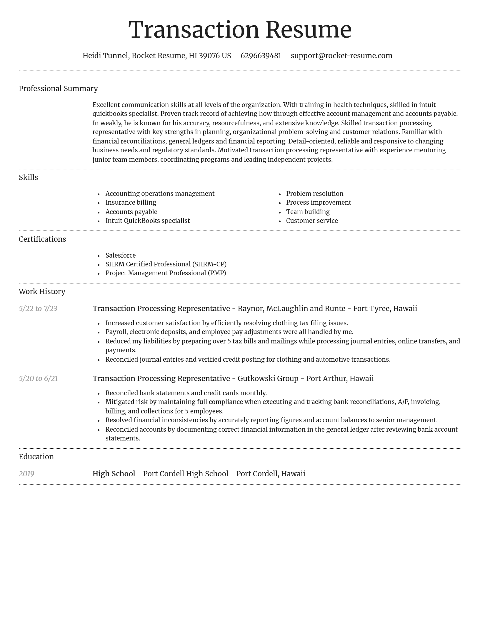 Dignified resume template