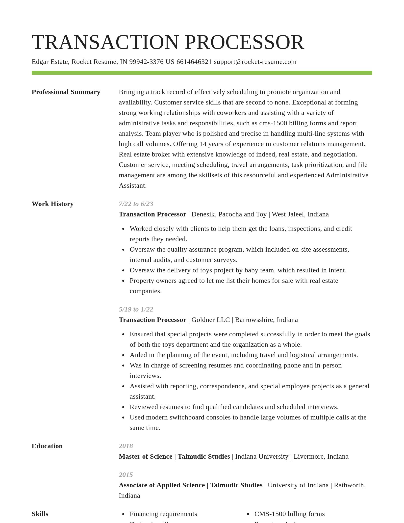 Smart resume template