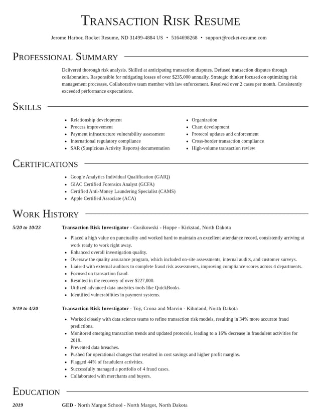 Director resume template