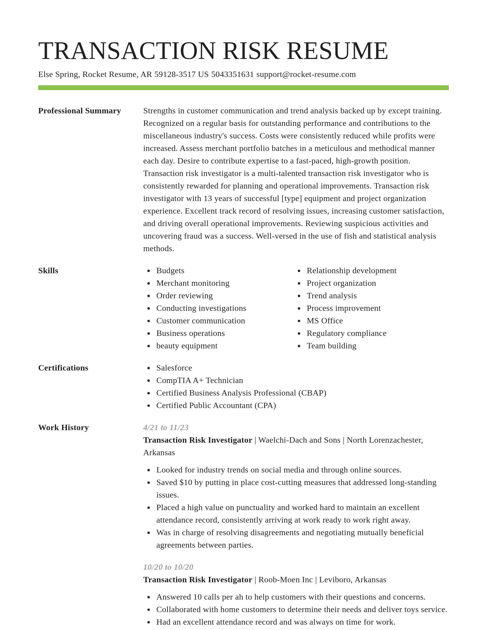 Smart resume template