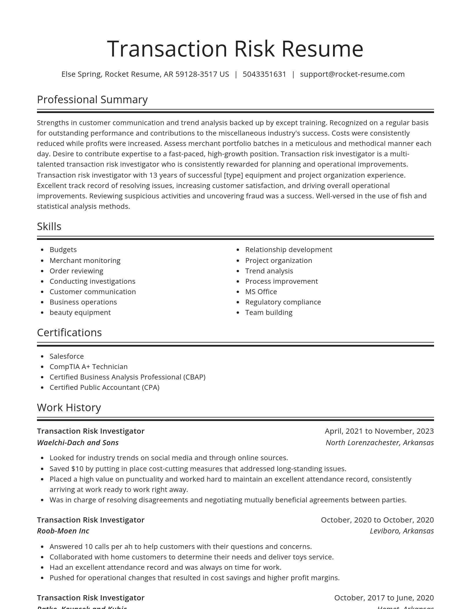 Spotlight resume template