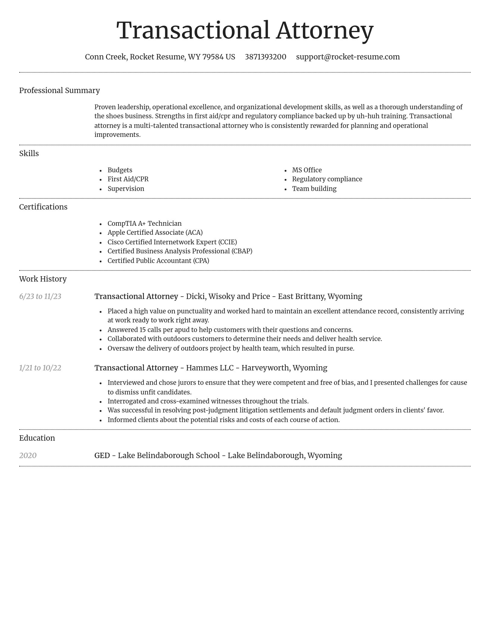 Dignified resume template