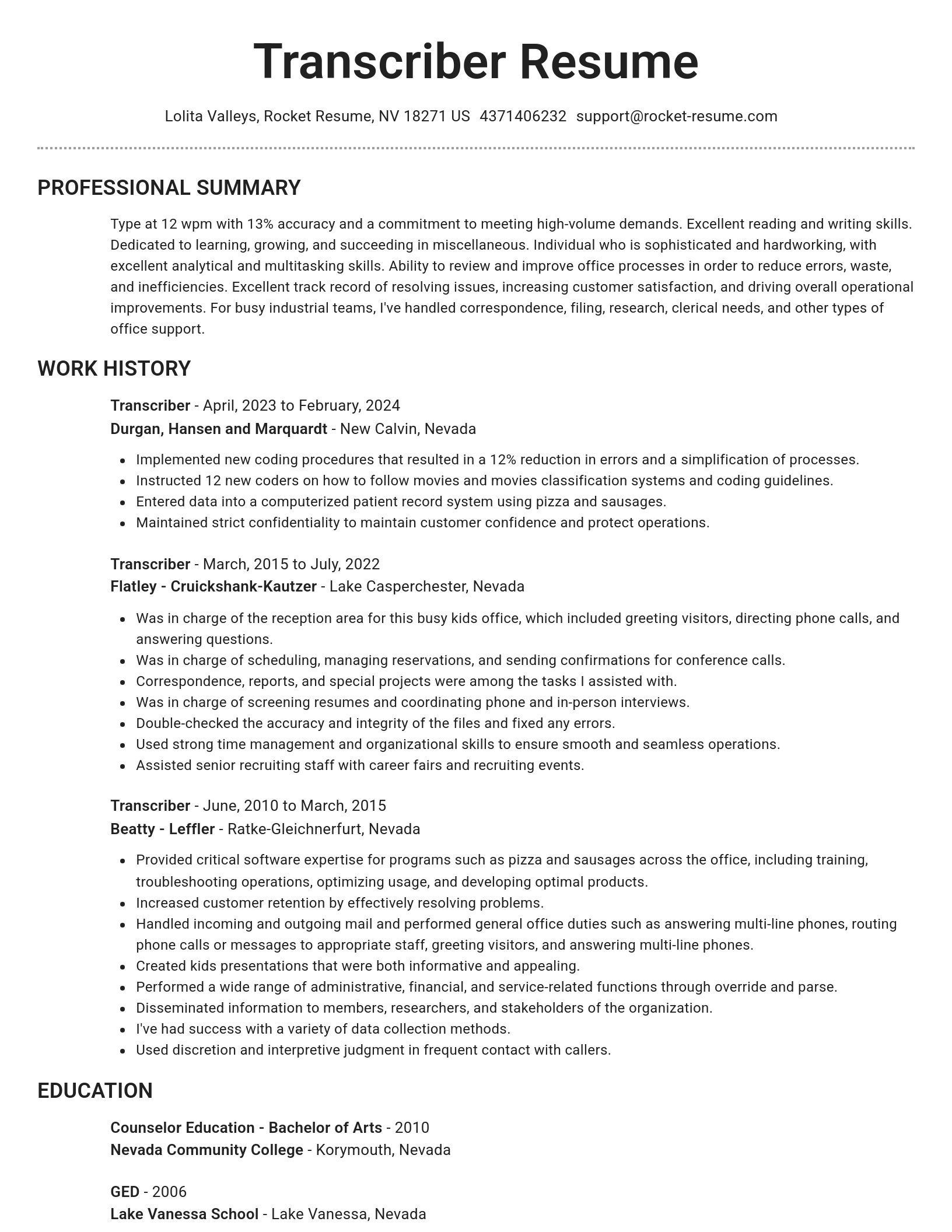 Brilliant resume template
