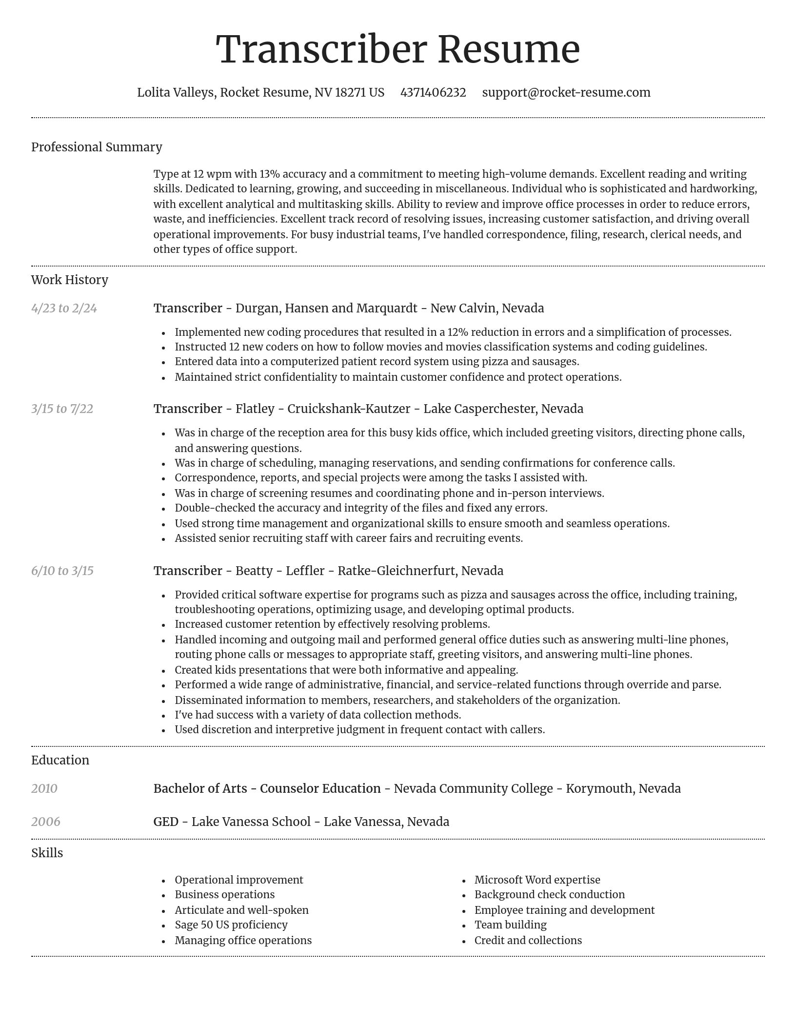 Dignified resume template