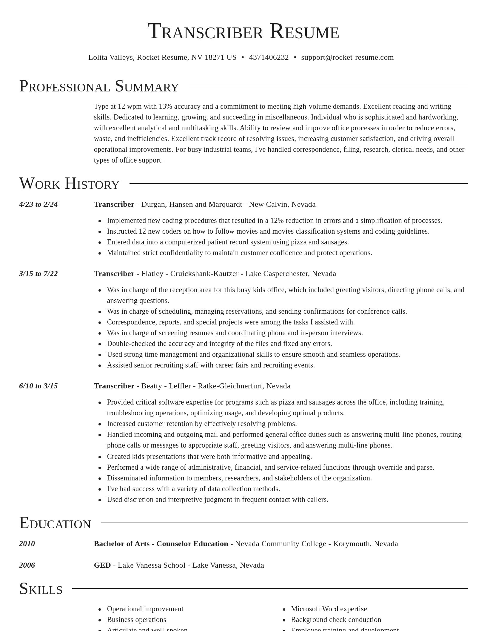Director resume template