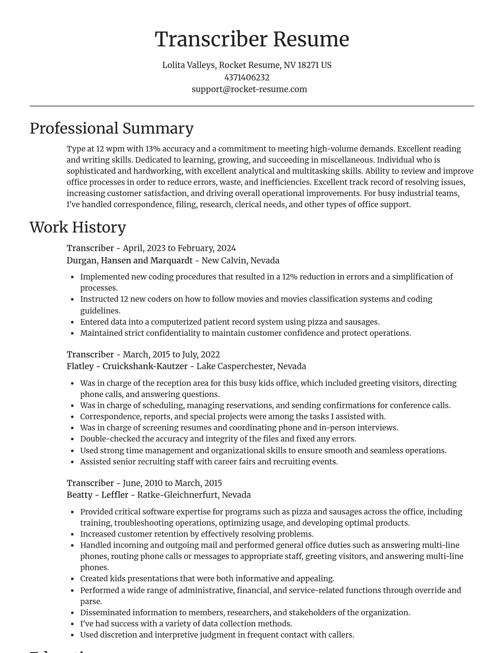Focal Point resume template