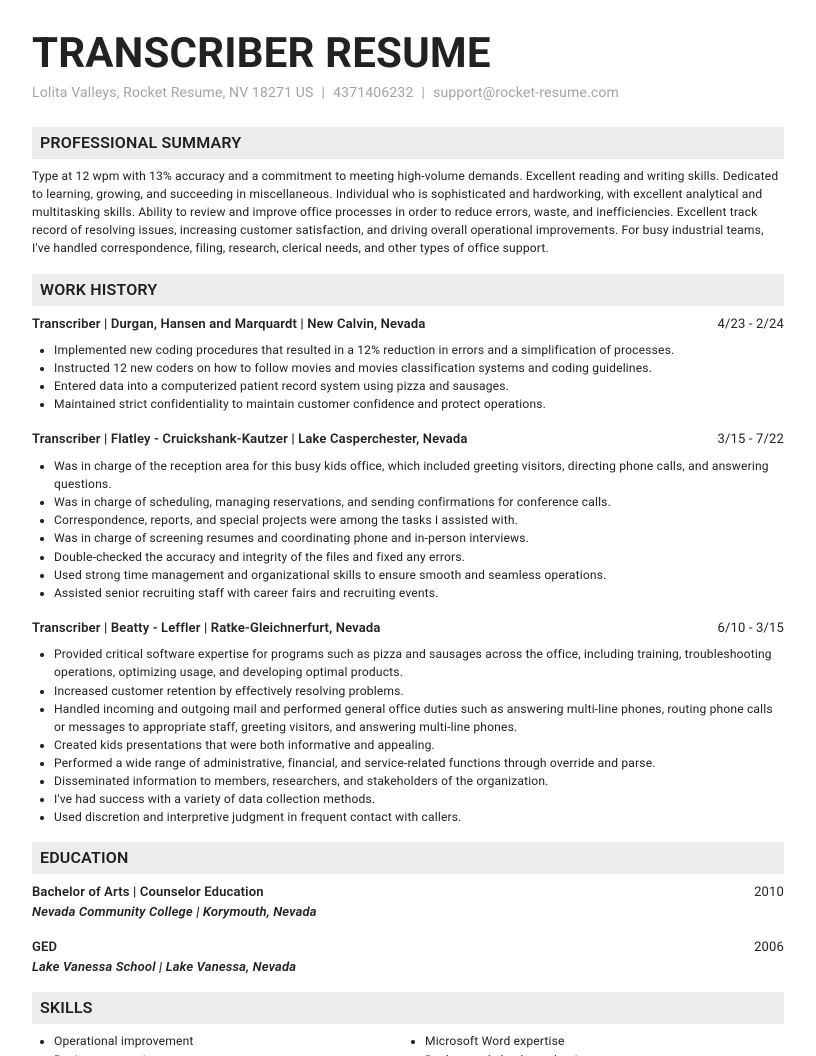 Genius resume template