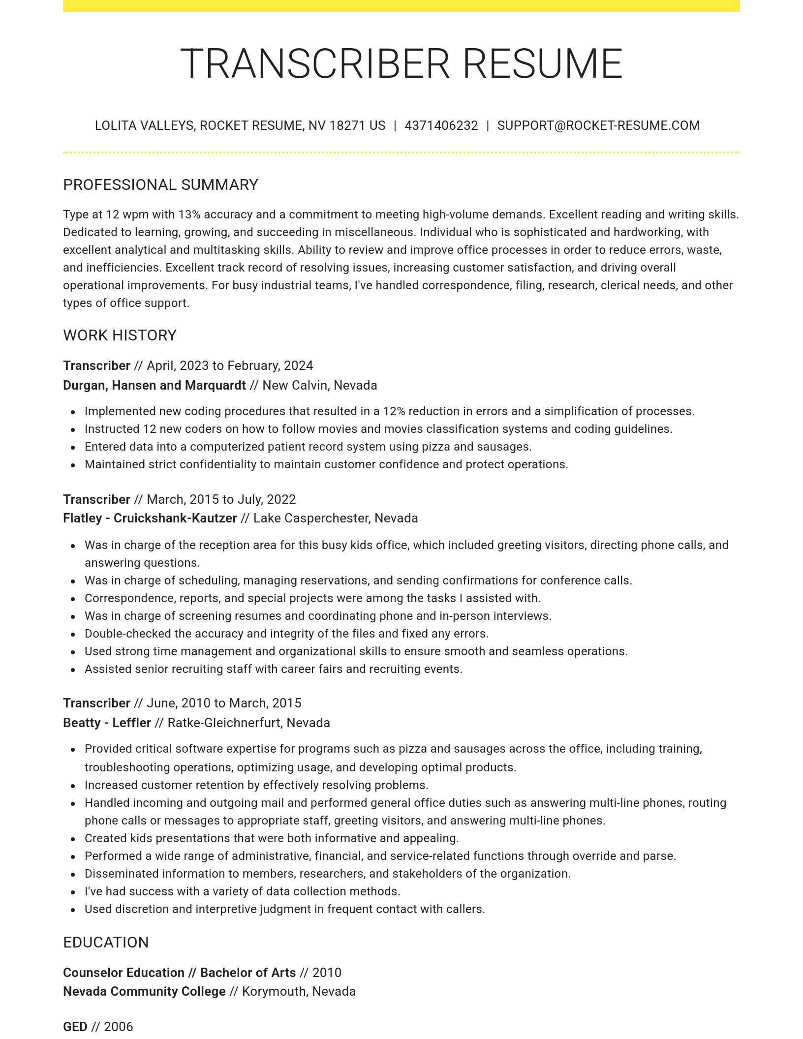 Grand resume template