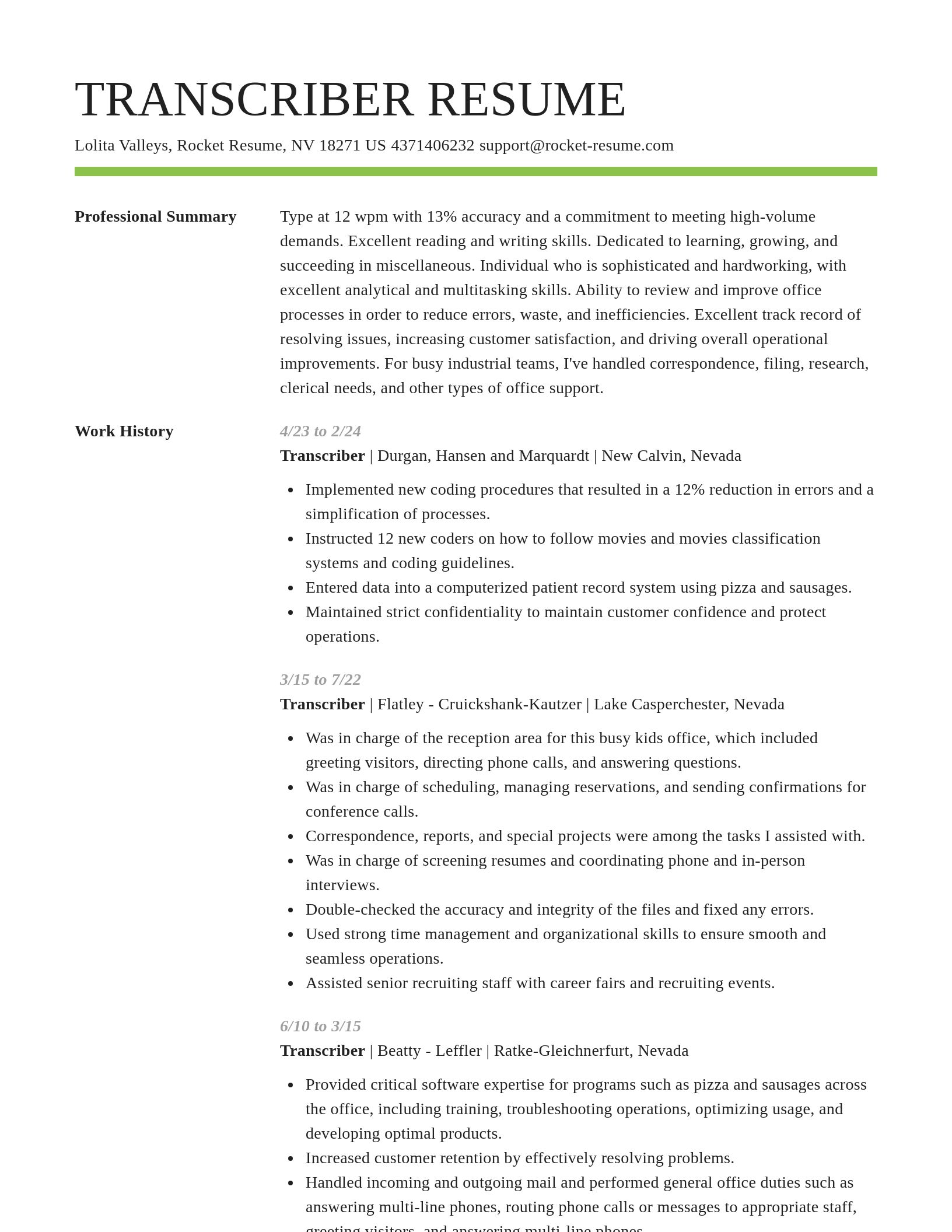 Smart resume template