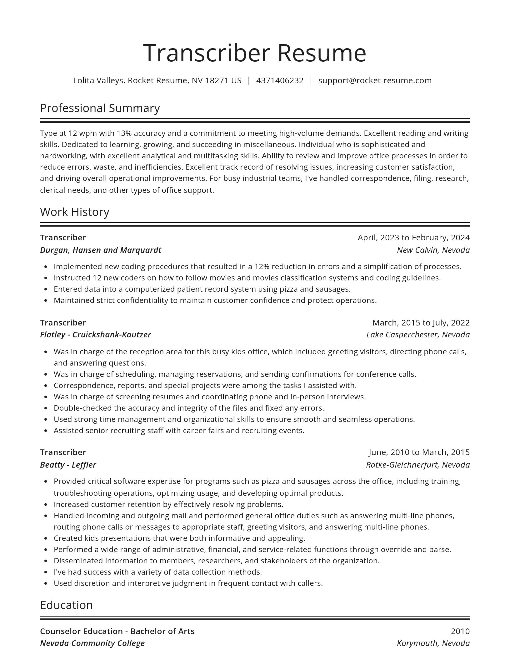 Spotlight resume template