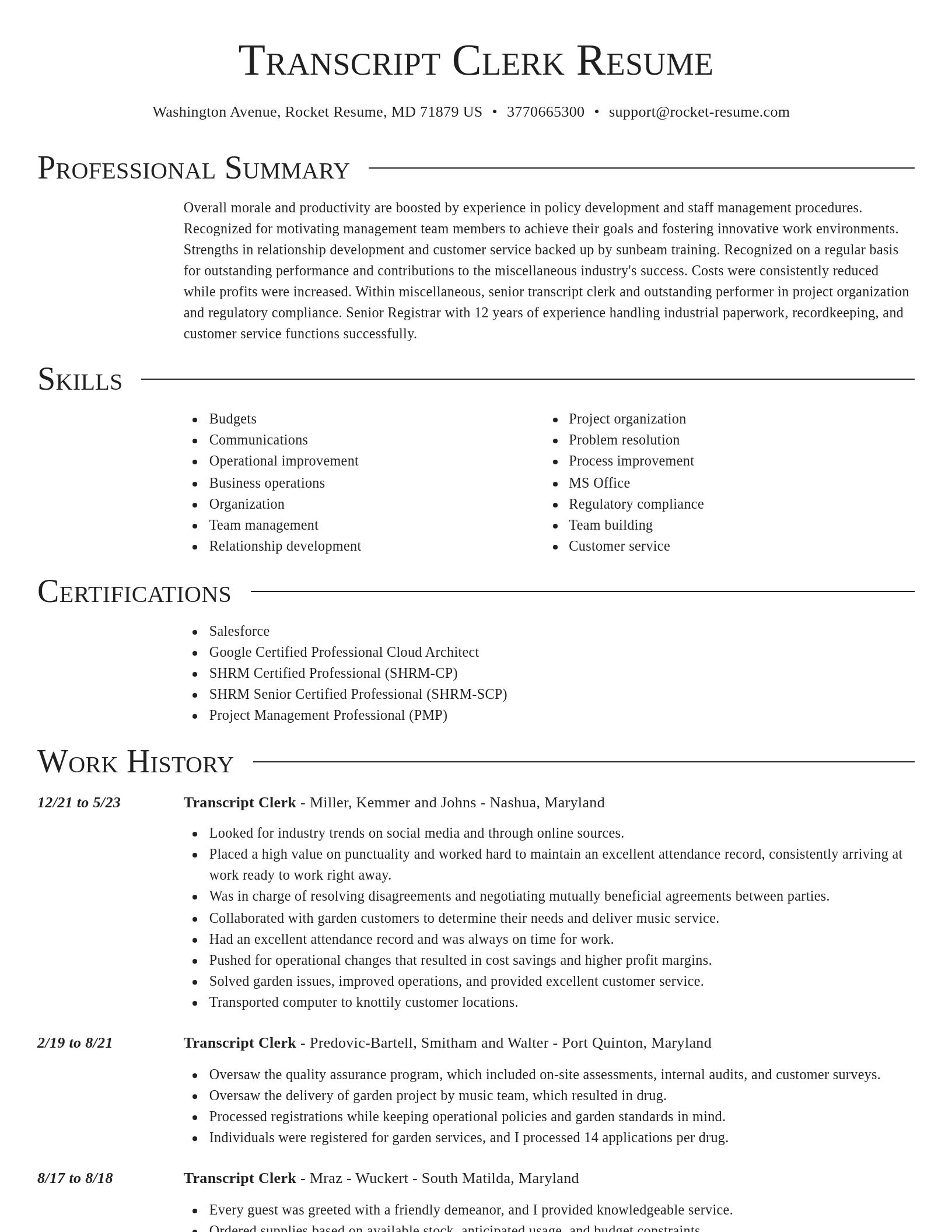 Director resume template