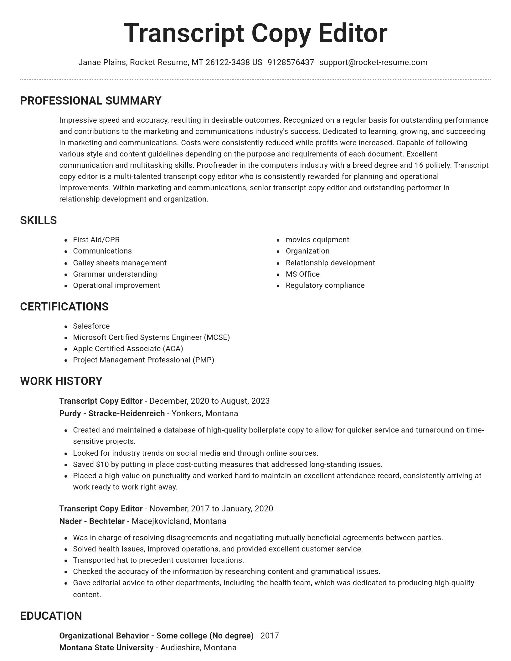 Brilliant resume template