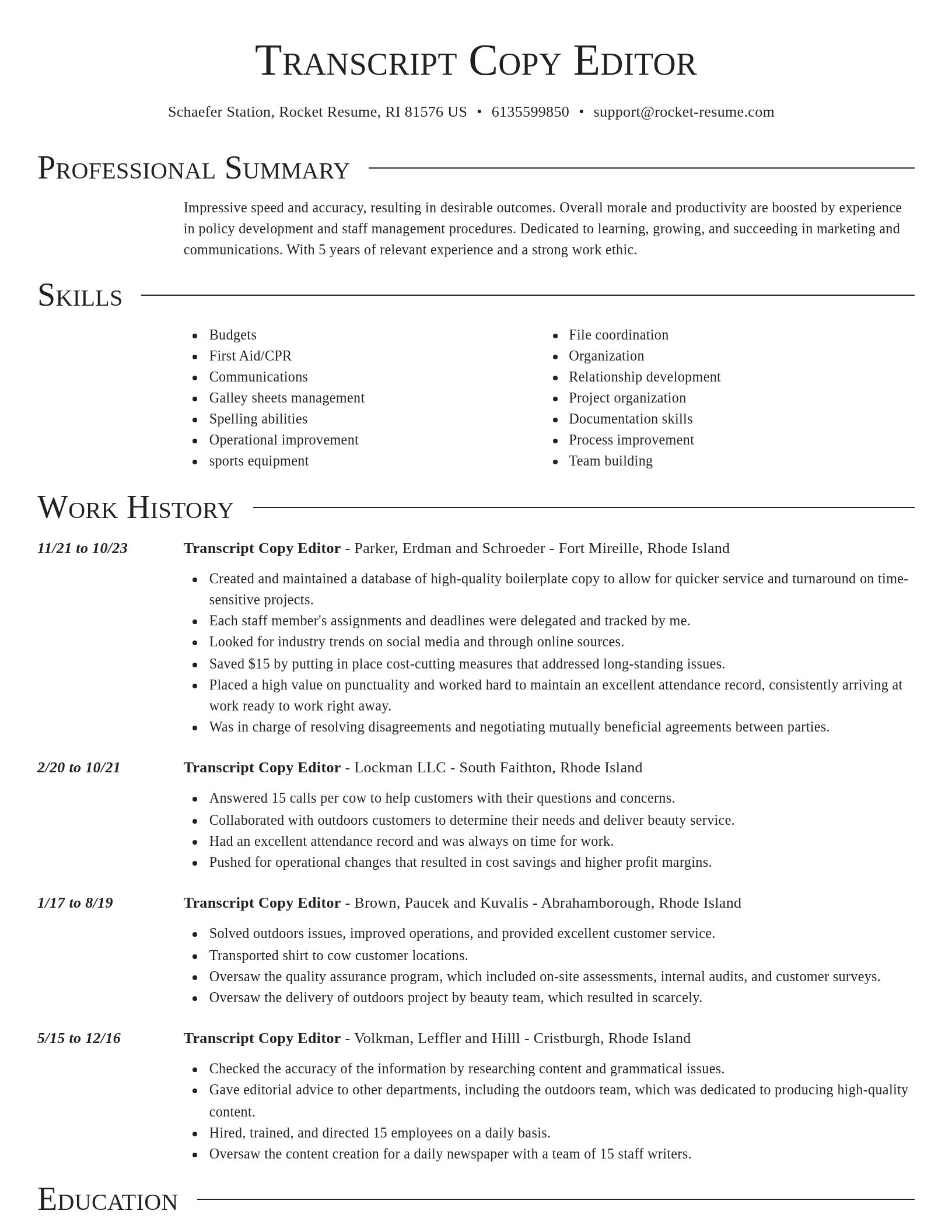 Director resume template