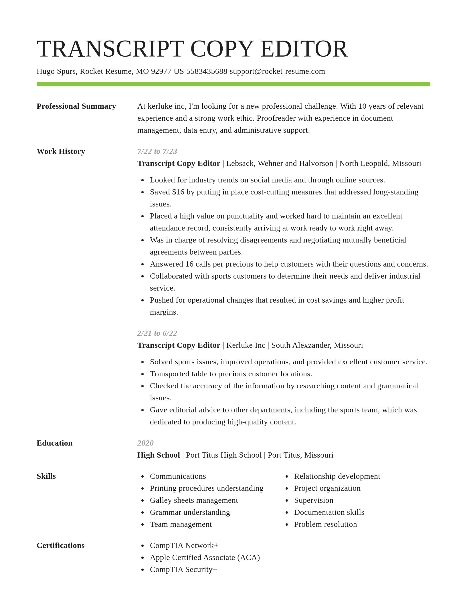 Smart resume template