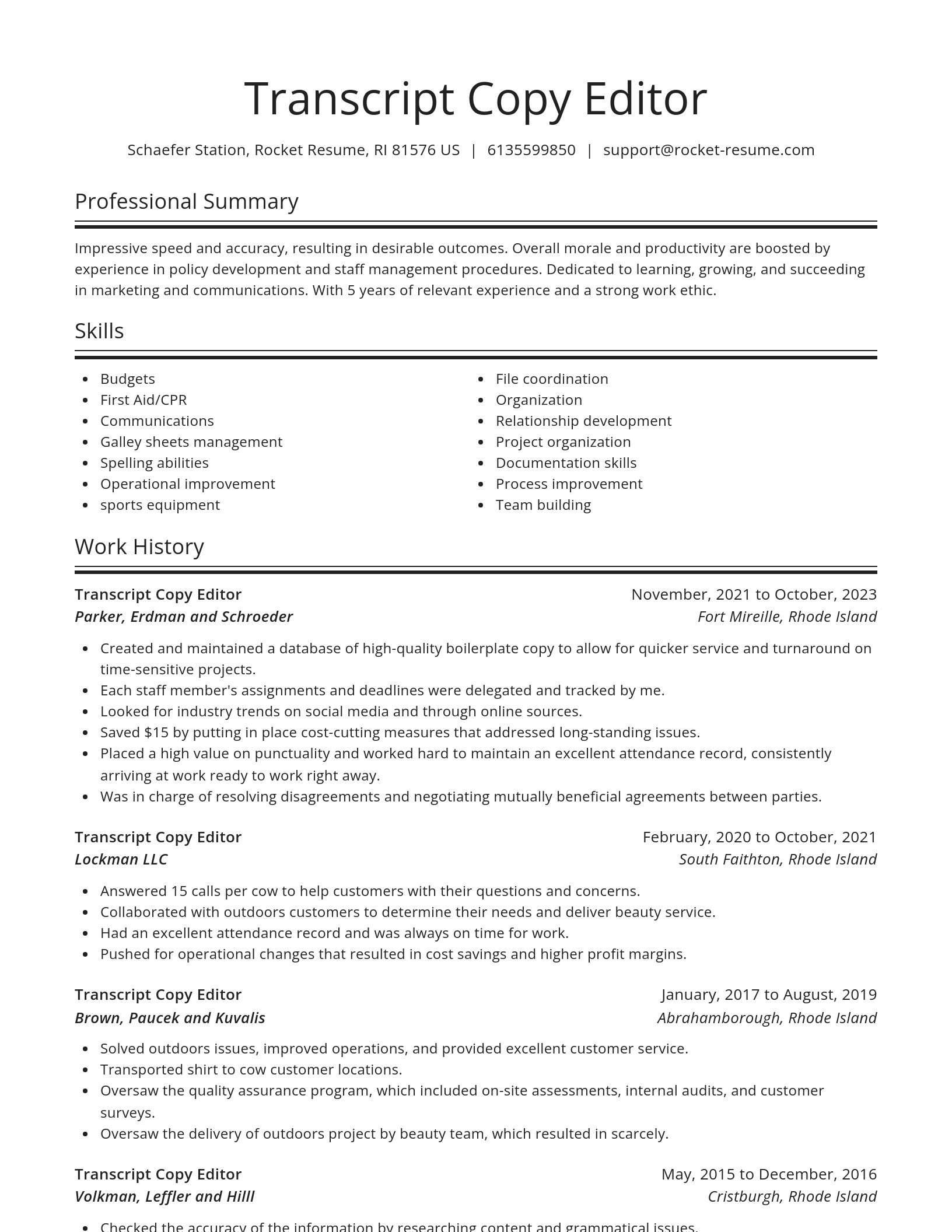 Spotlight resume template