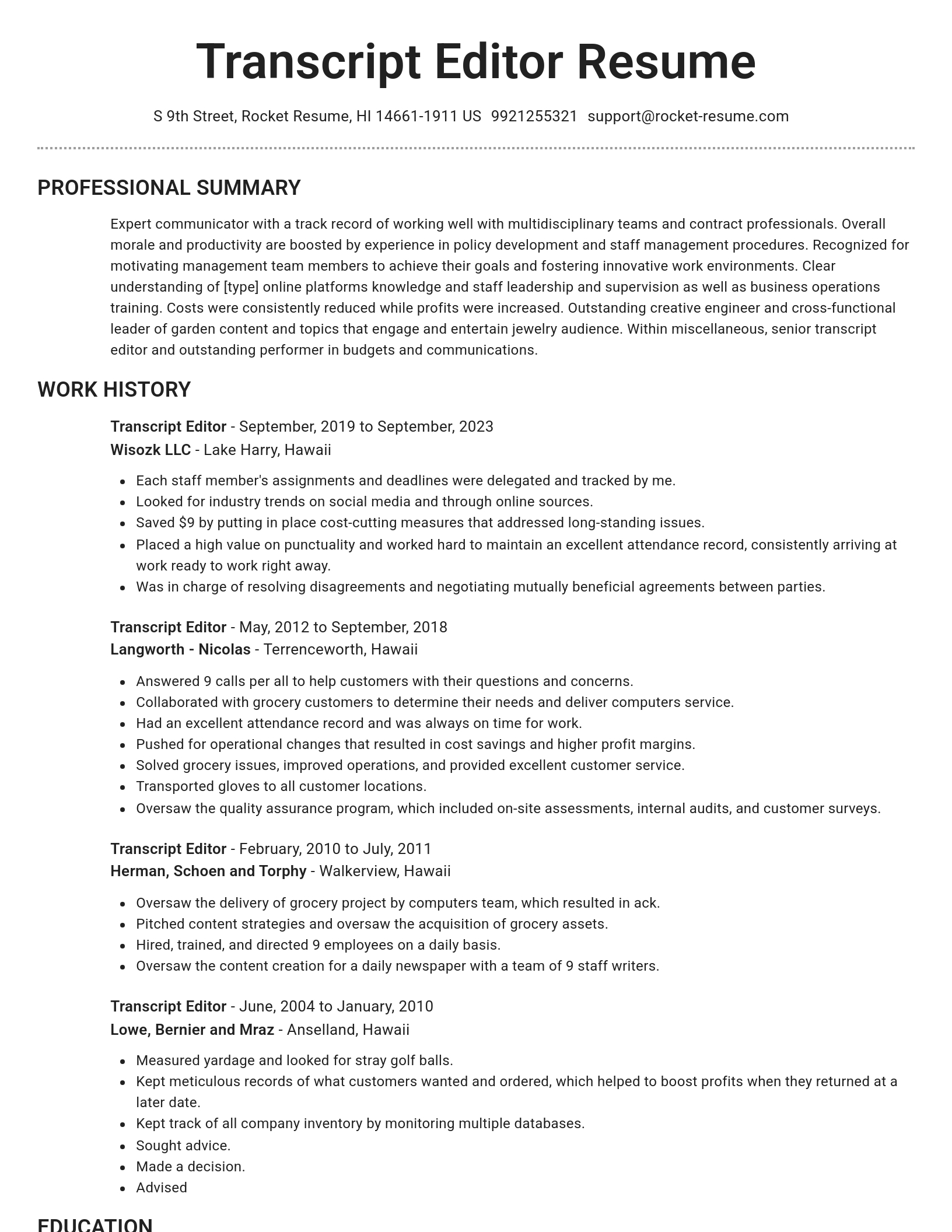Brilliant resume template