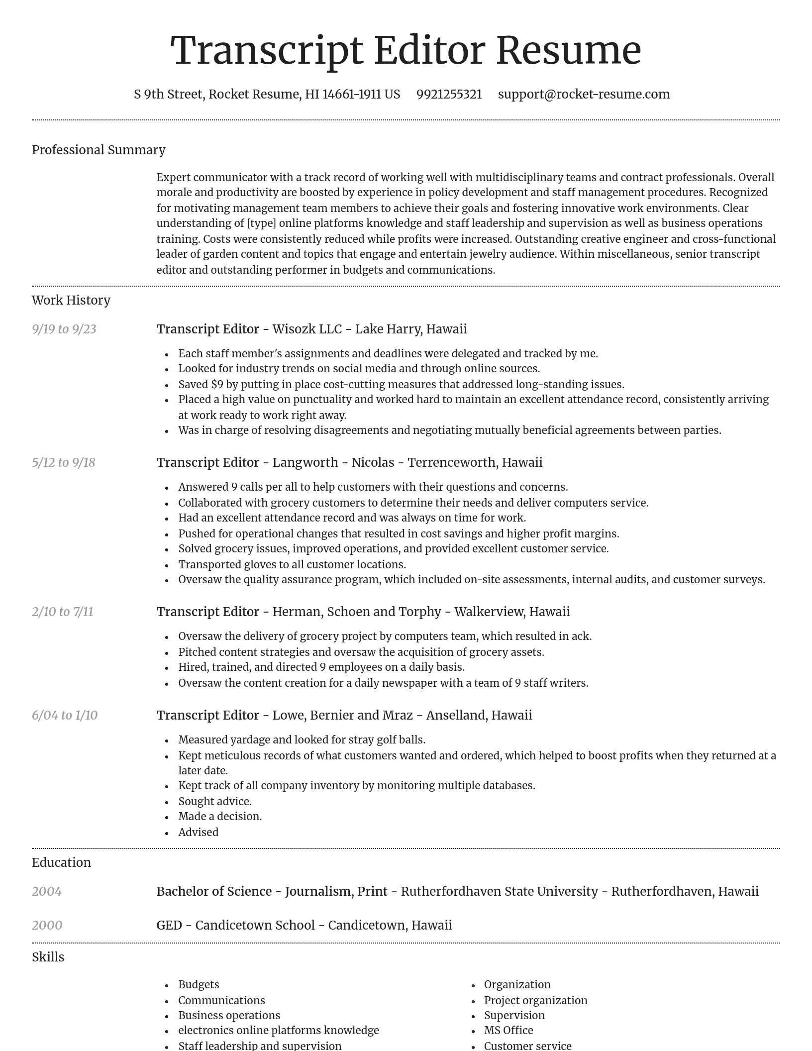 Dignified resume template