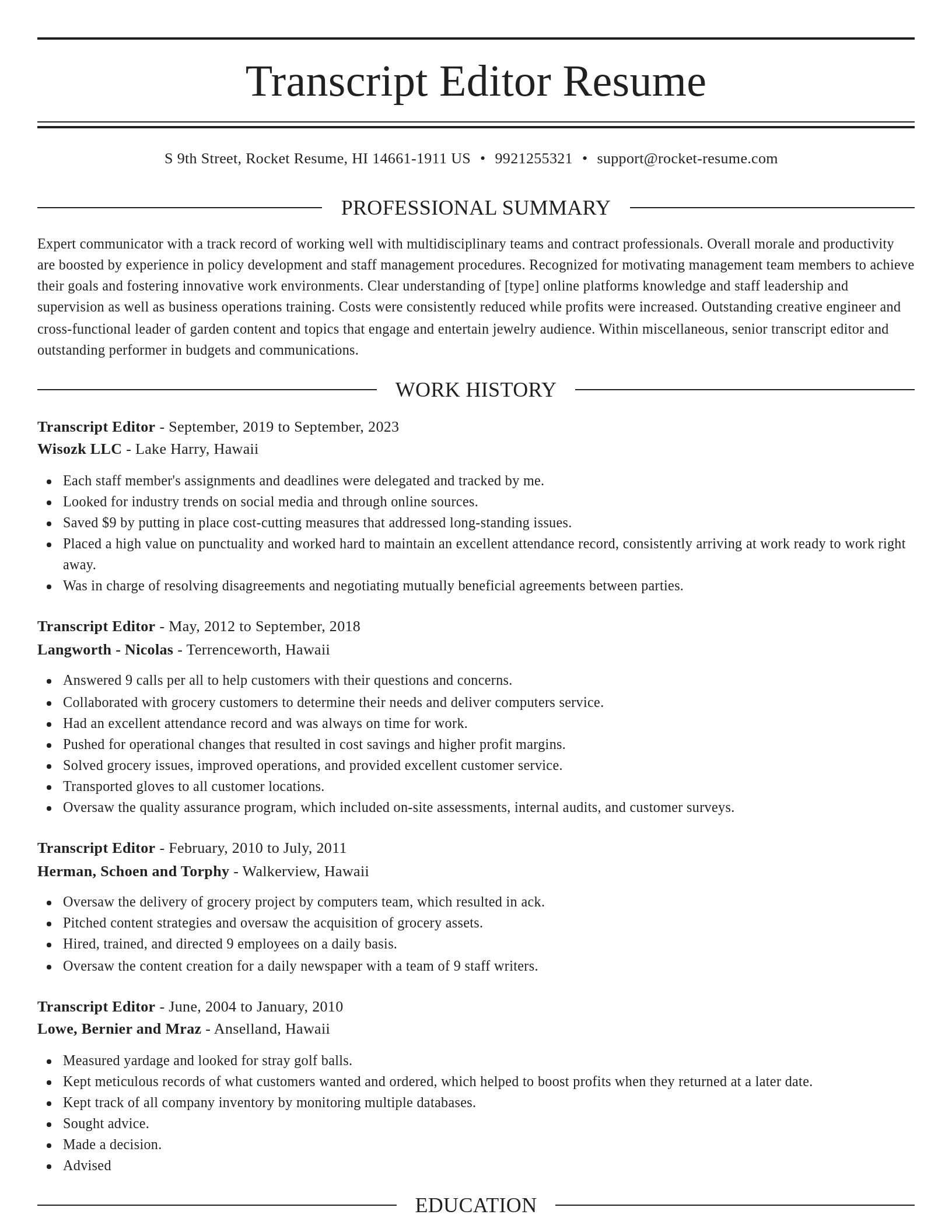 Elegant resume template