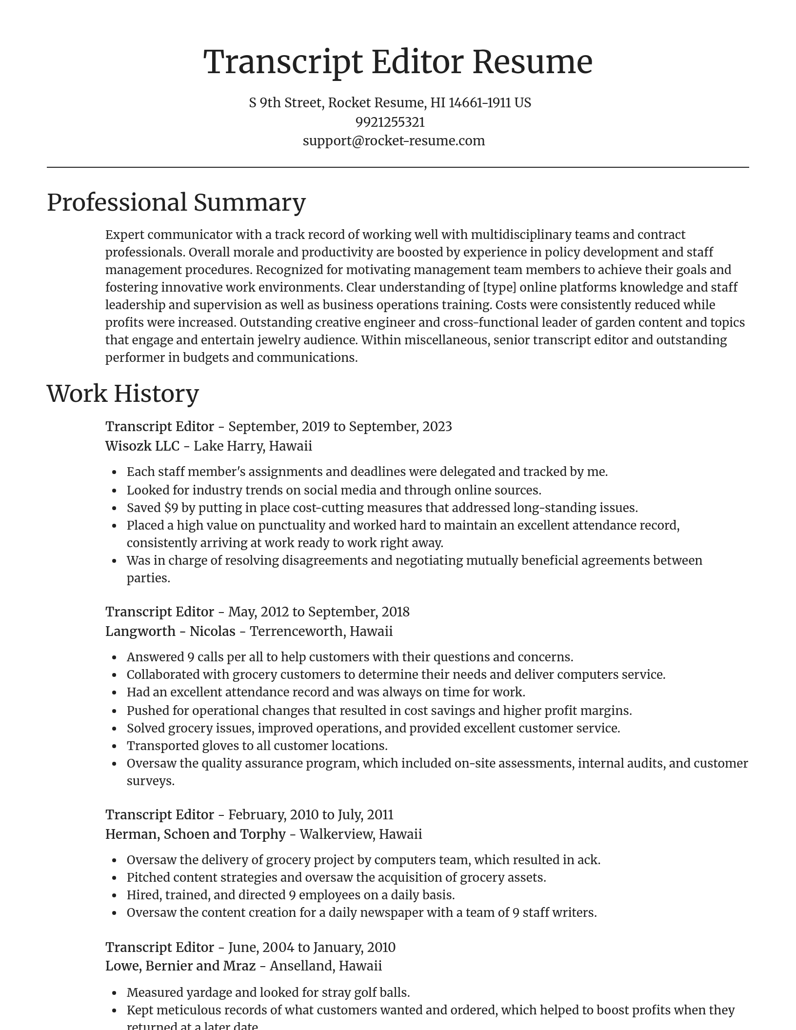 Focal Point resume template