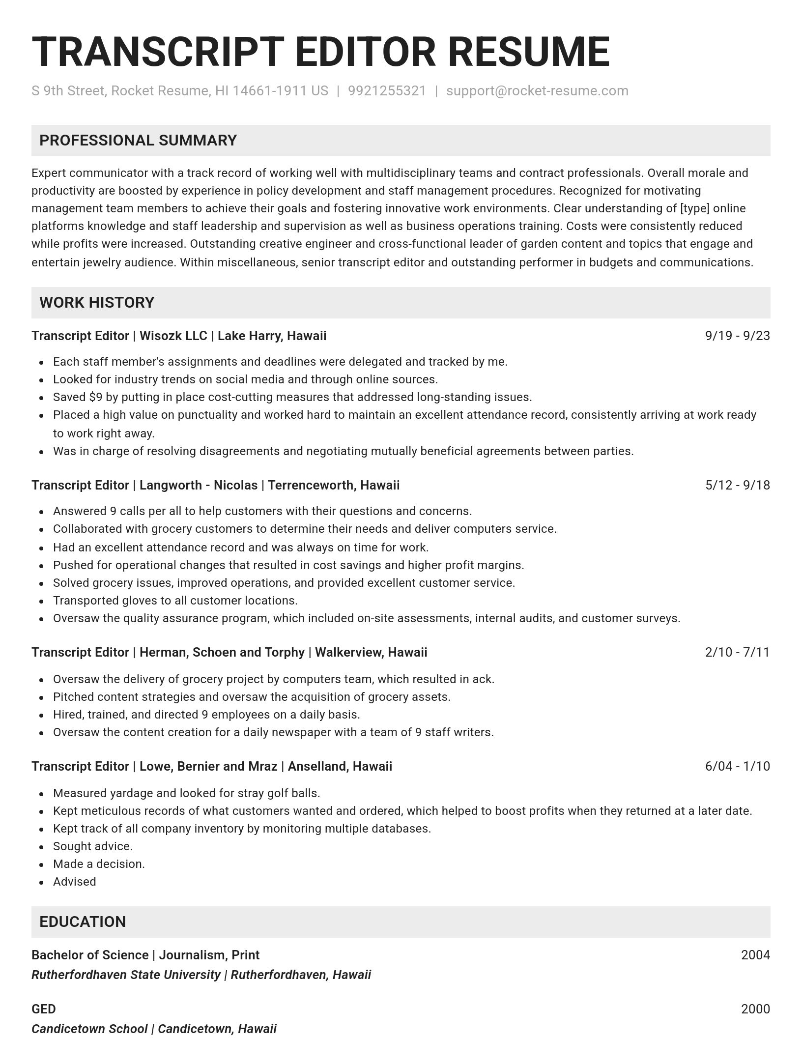 Genius resume template