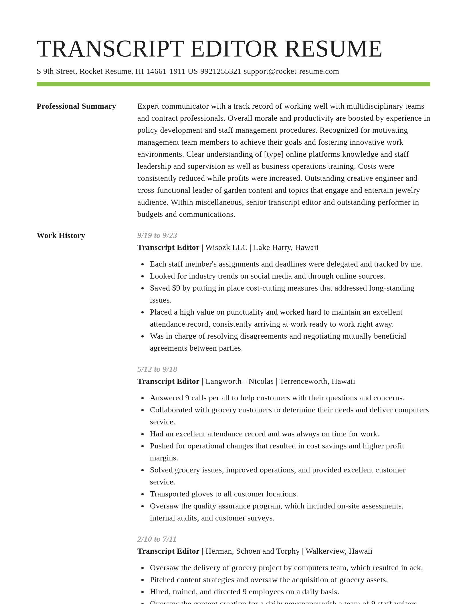 Smart resume template