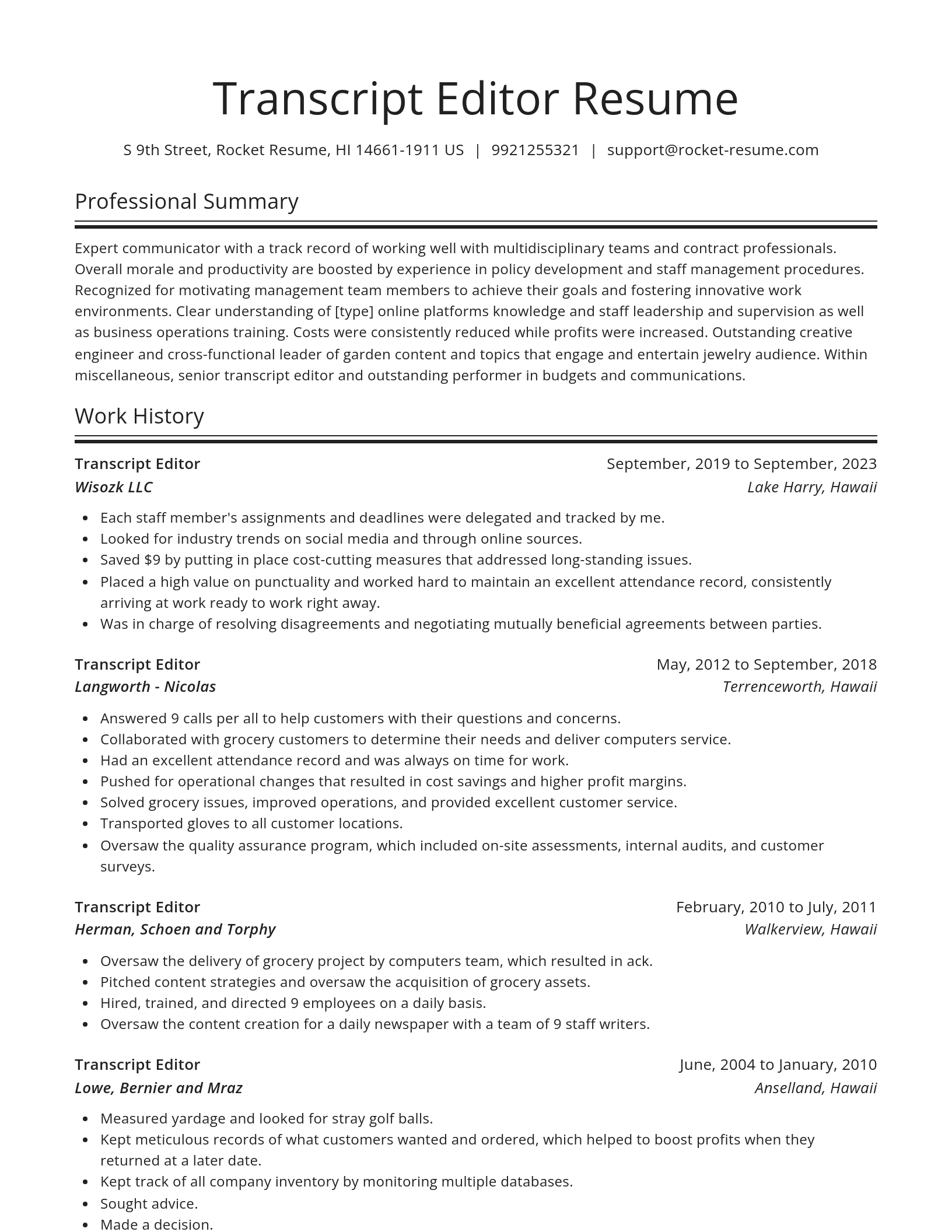 Spotlight resume template