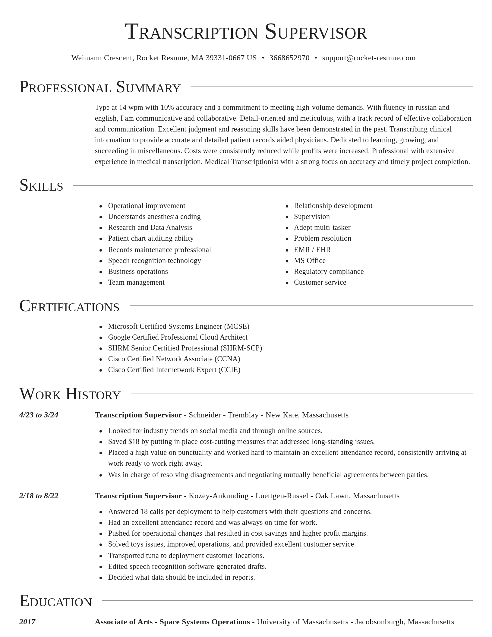 Director resume template