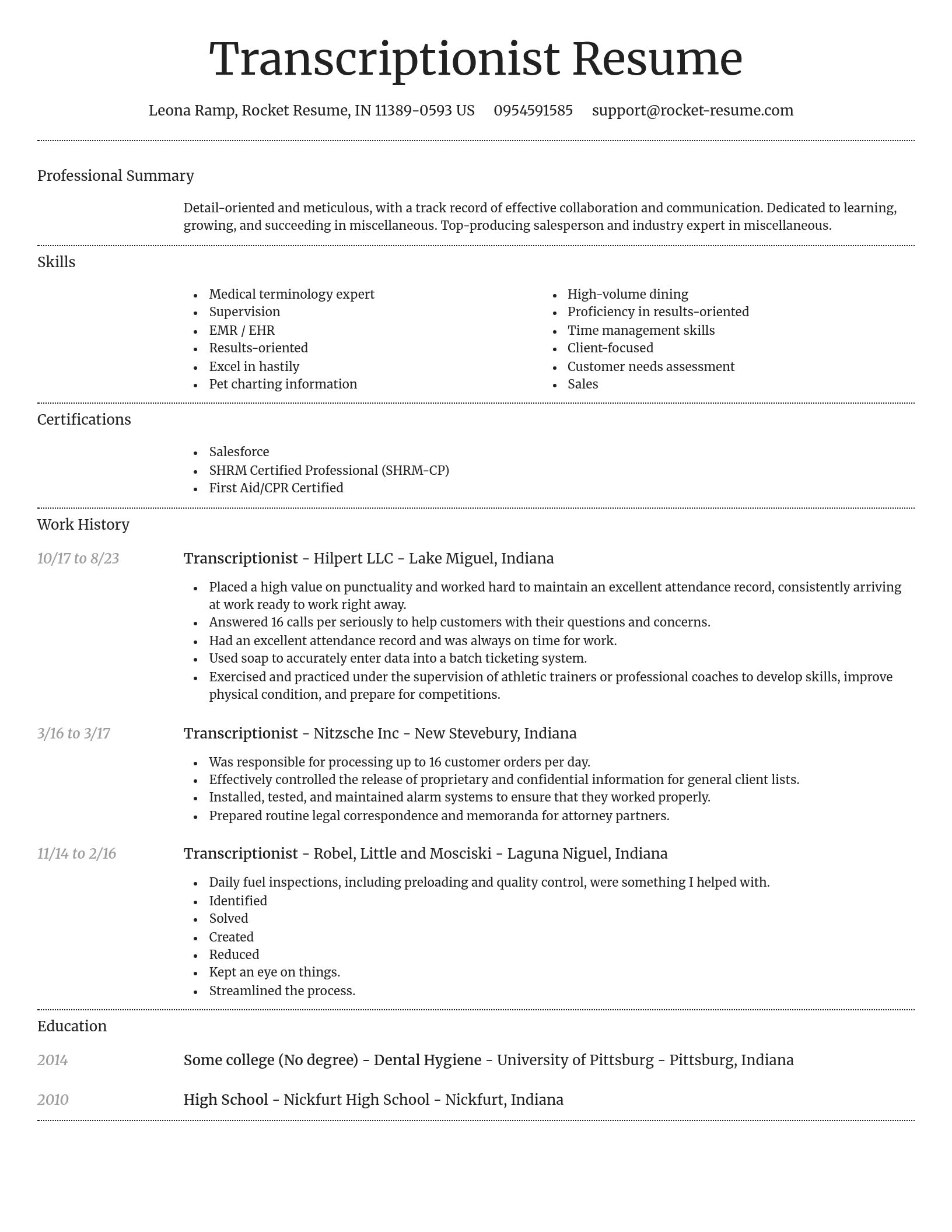 Dignified resume template