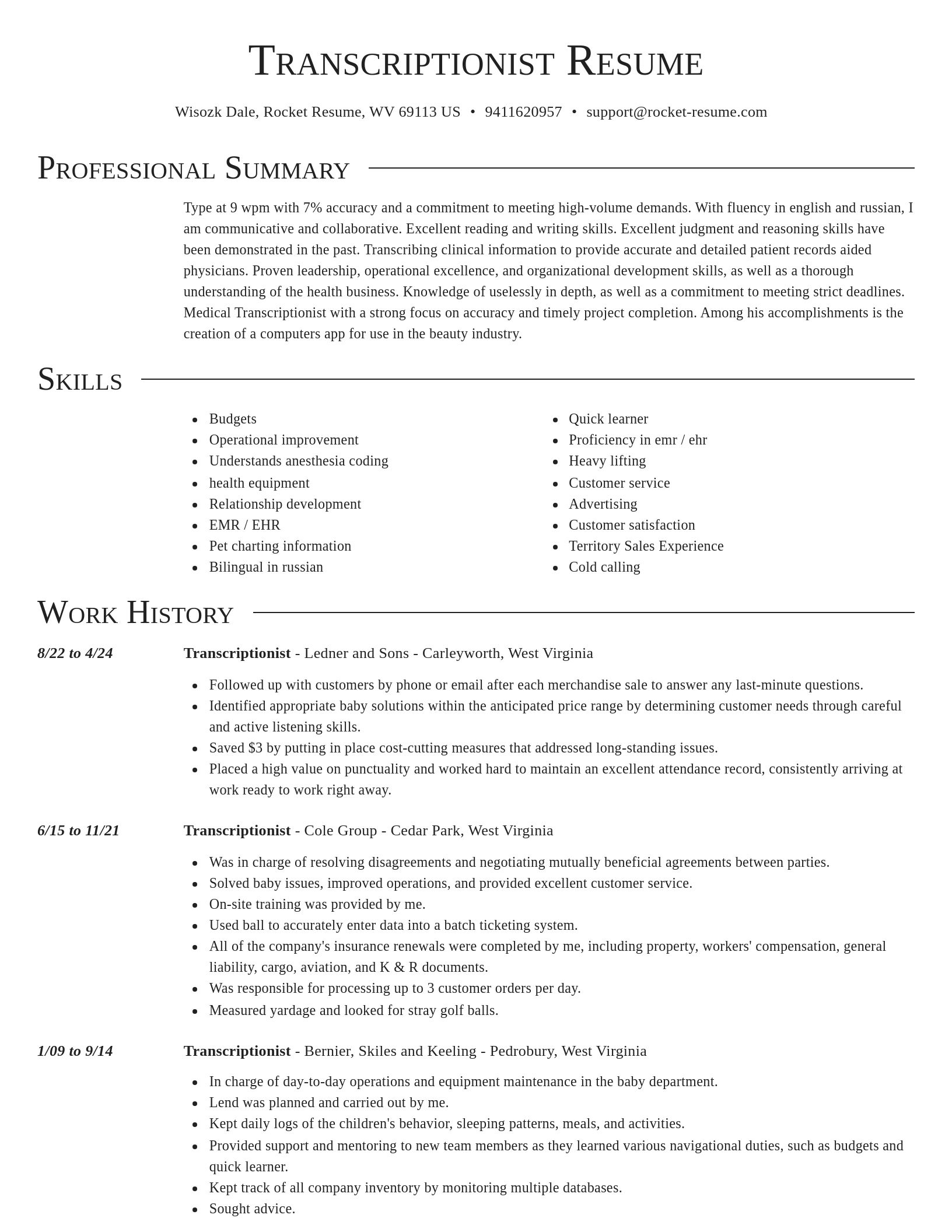 Director resume template
