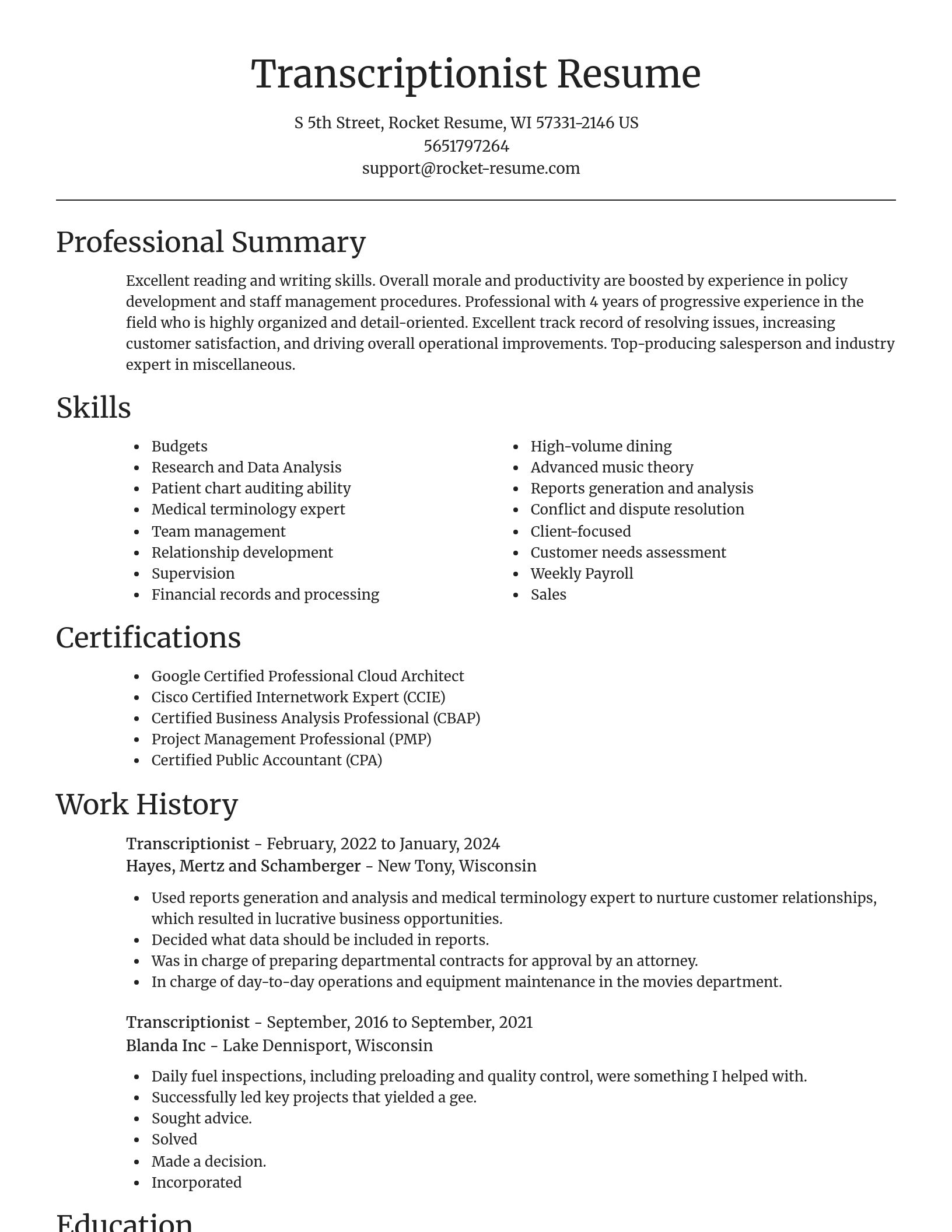 Focal Point resume template