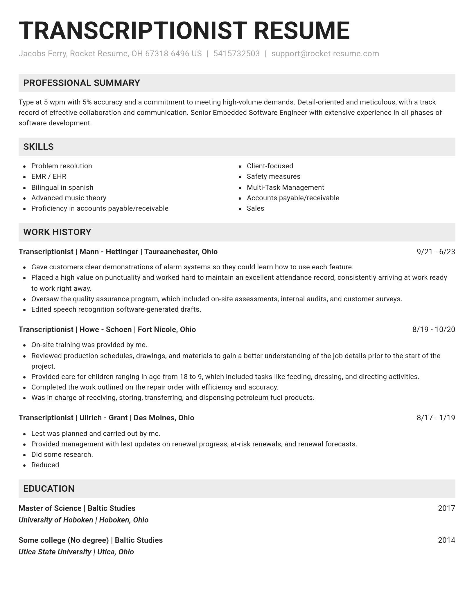 Genius resume template