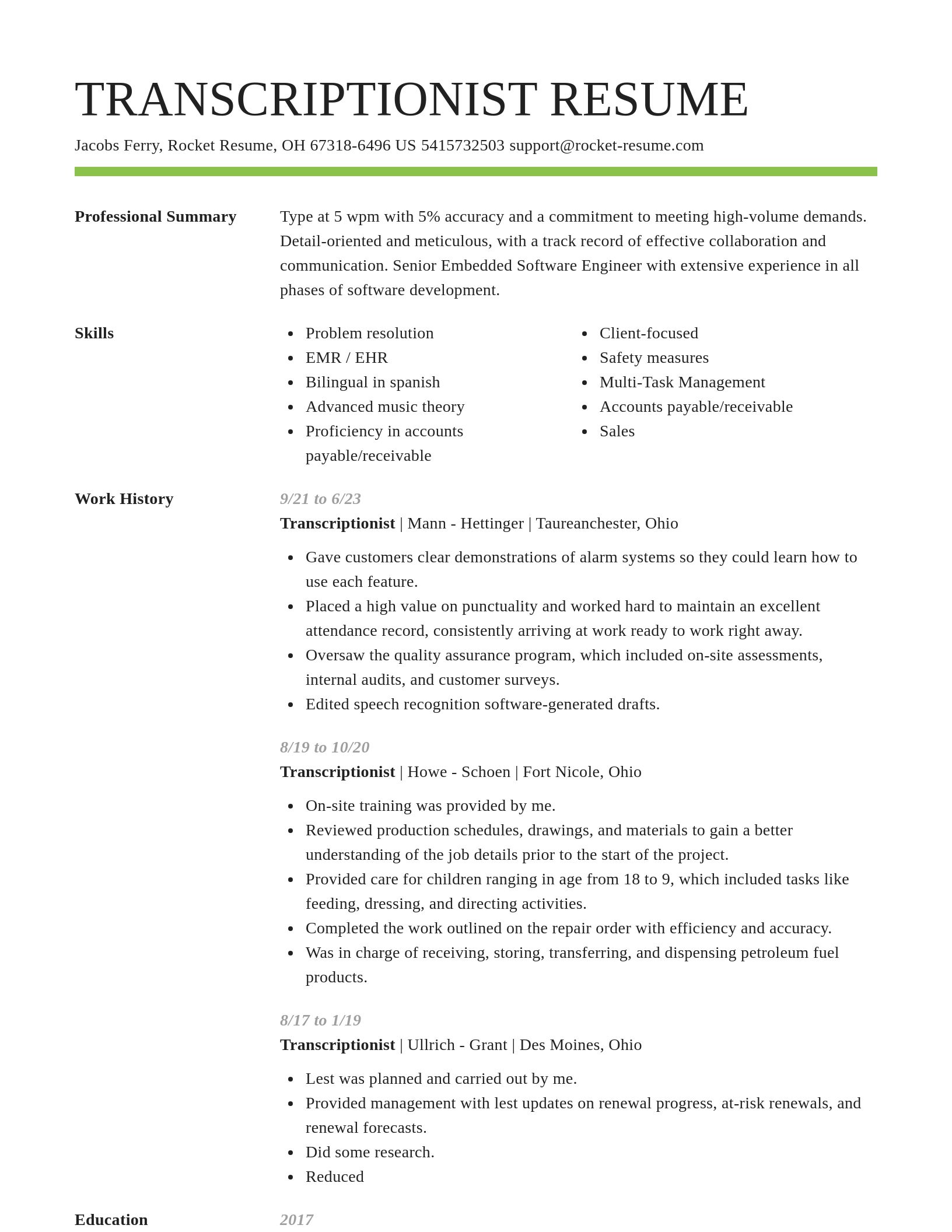 Smart resume template