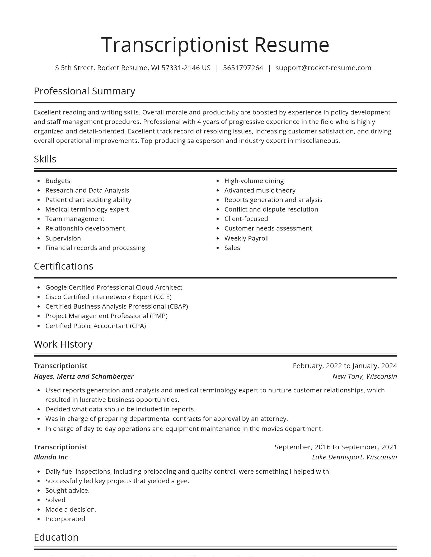 Spotlight resume template