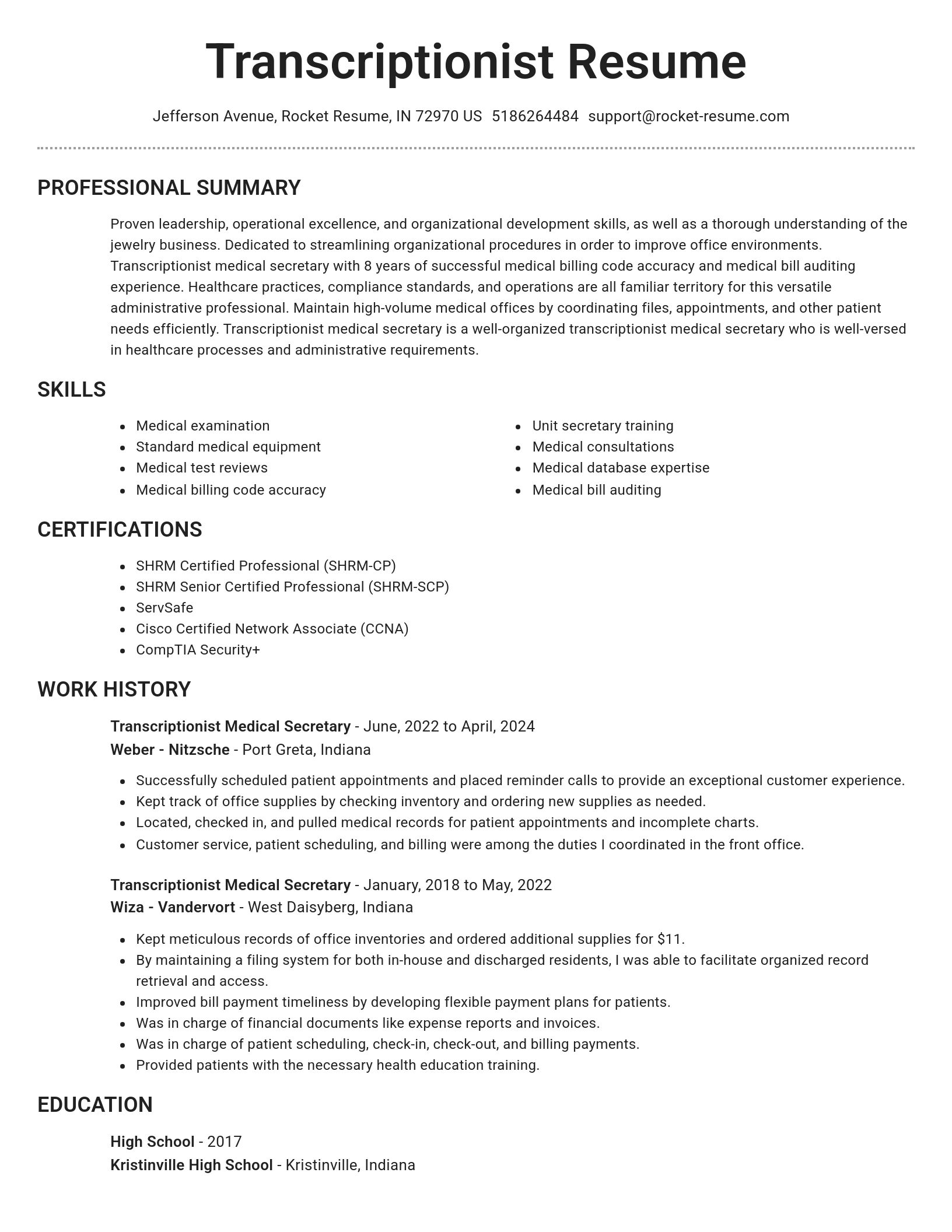 Brilliant resume template