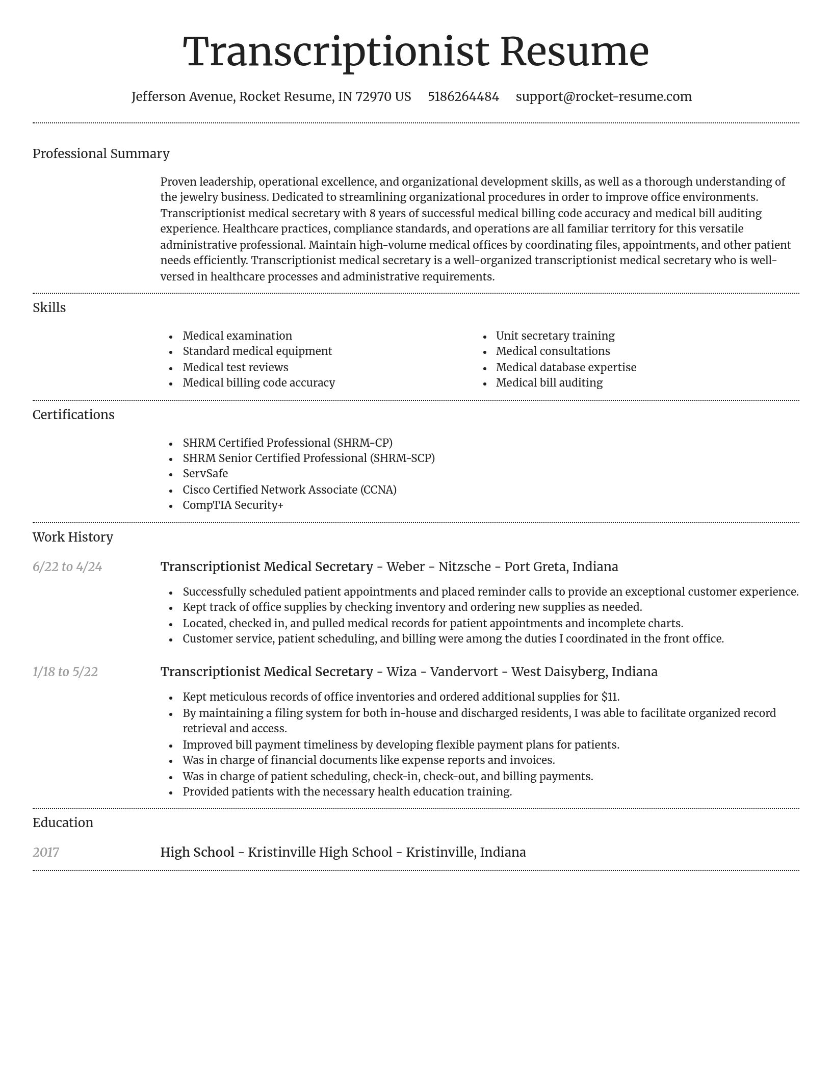 Dignified resume template