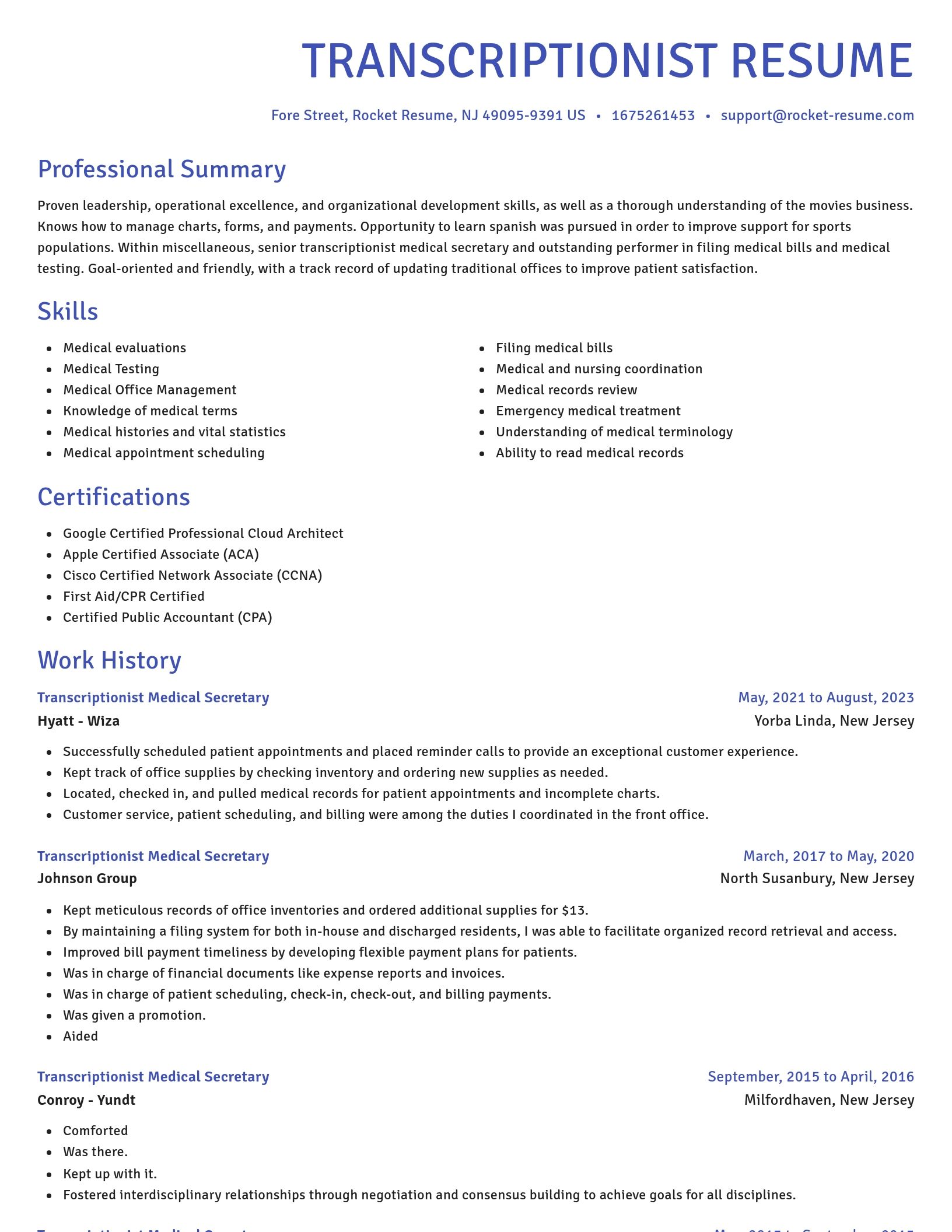 Novel resume template