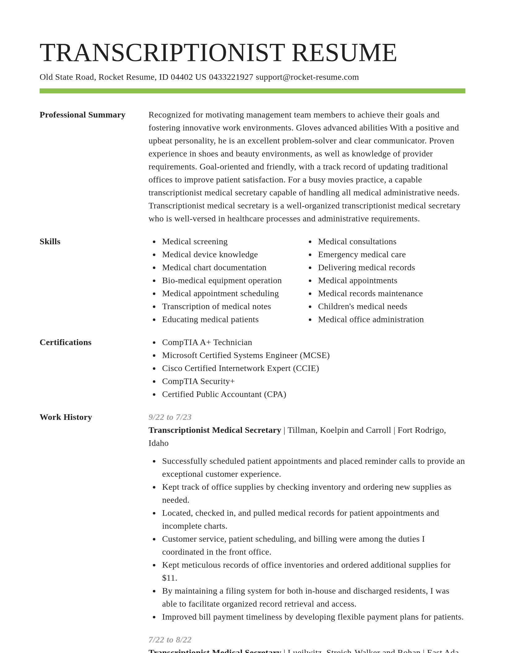 Smart resume template