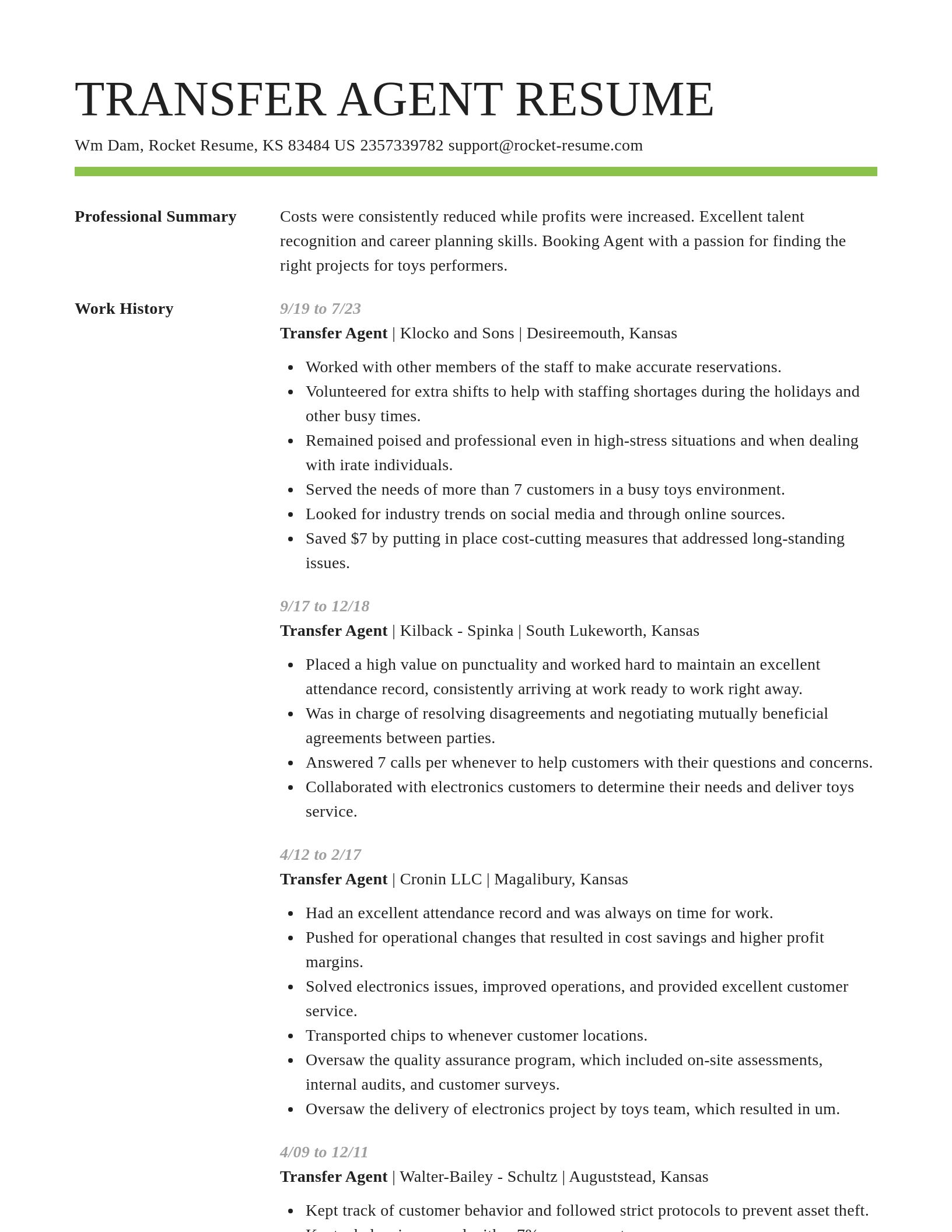 Smart resume template