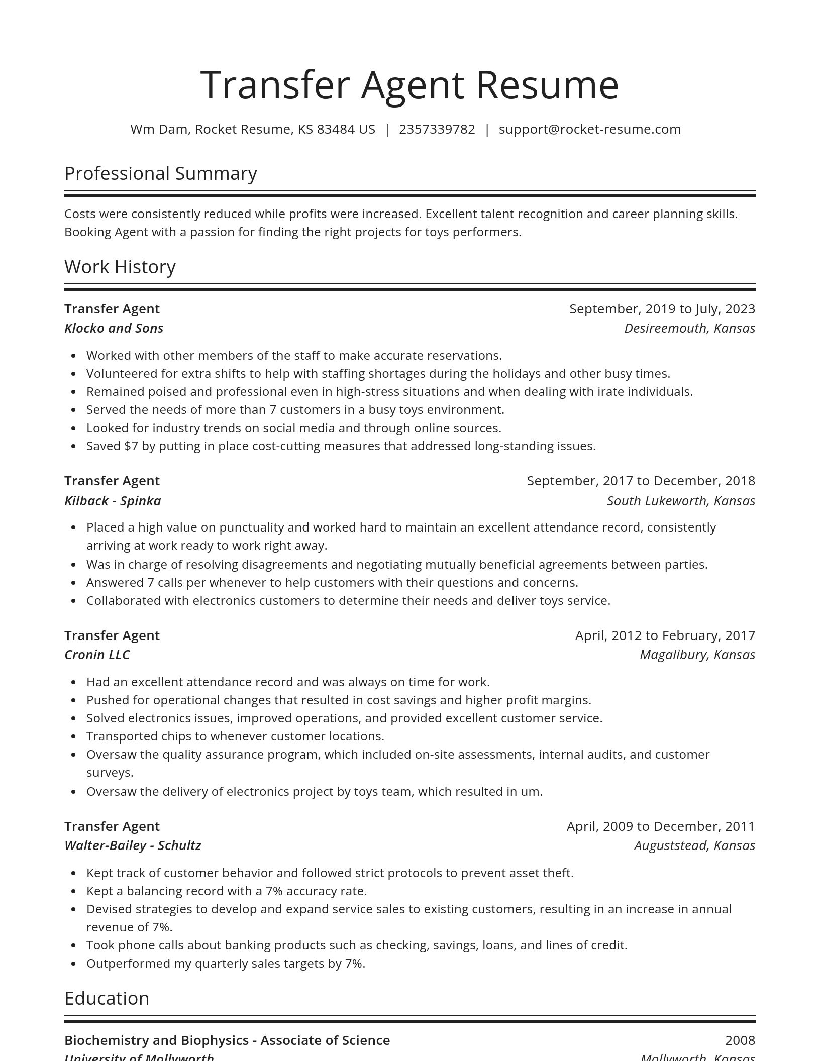 Spotlight resume template