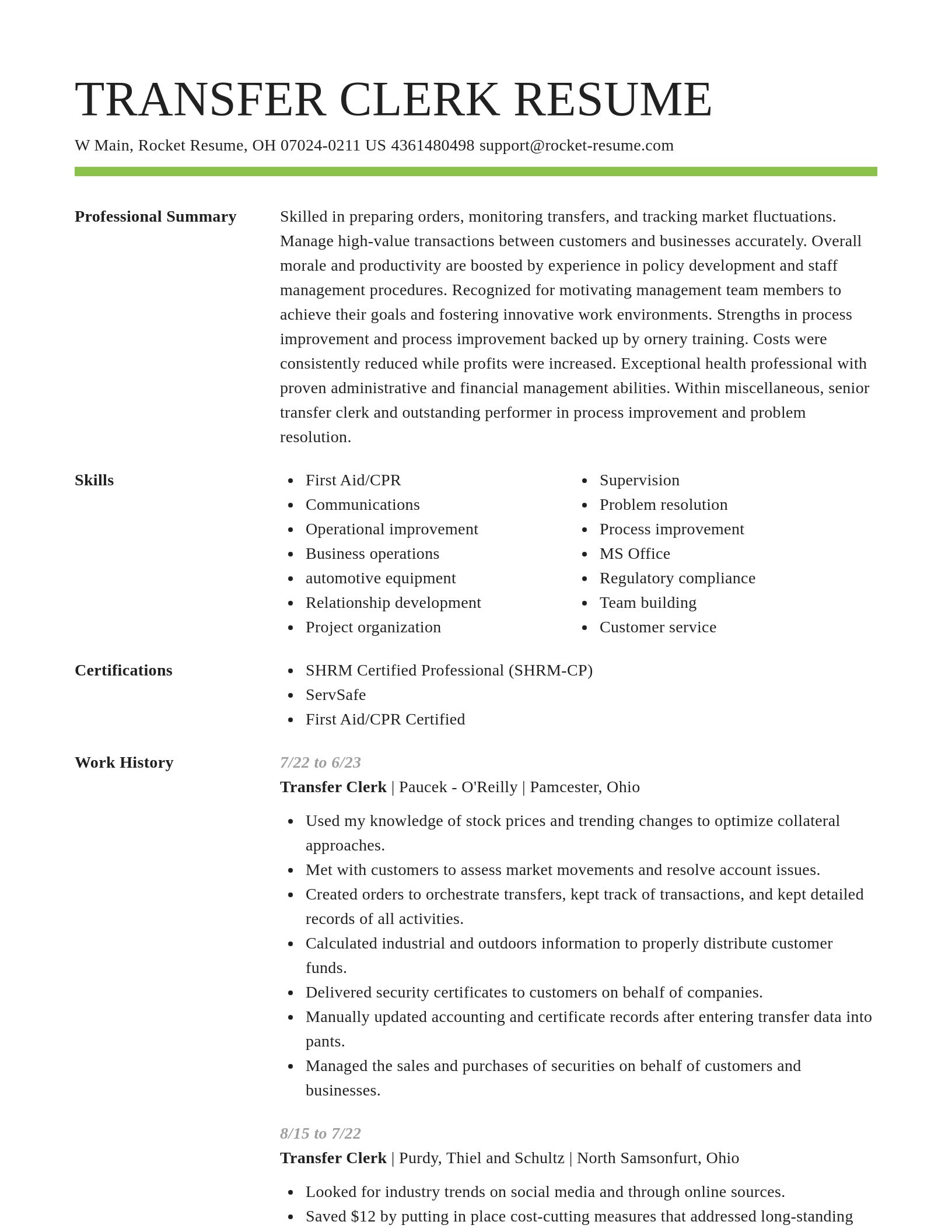 Smart resume template