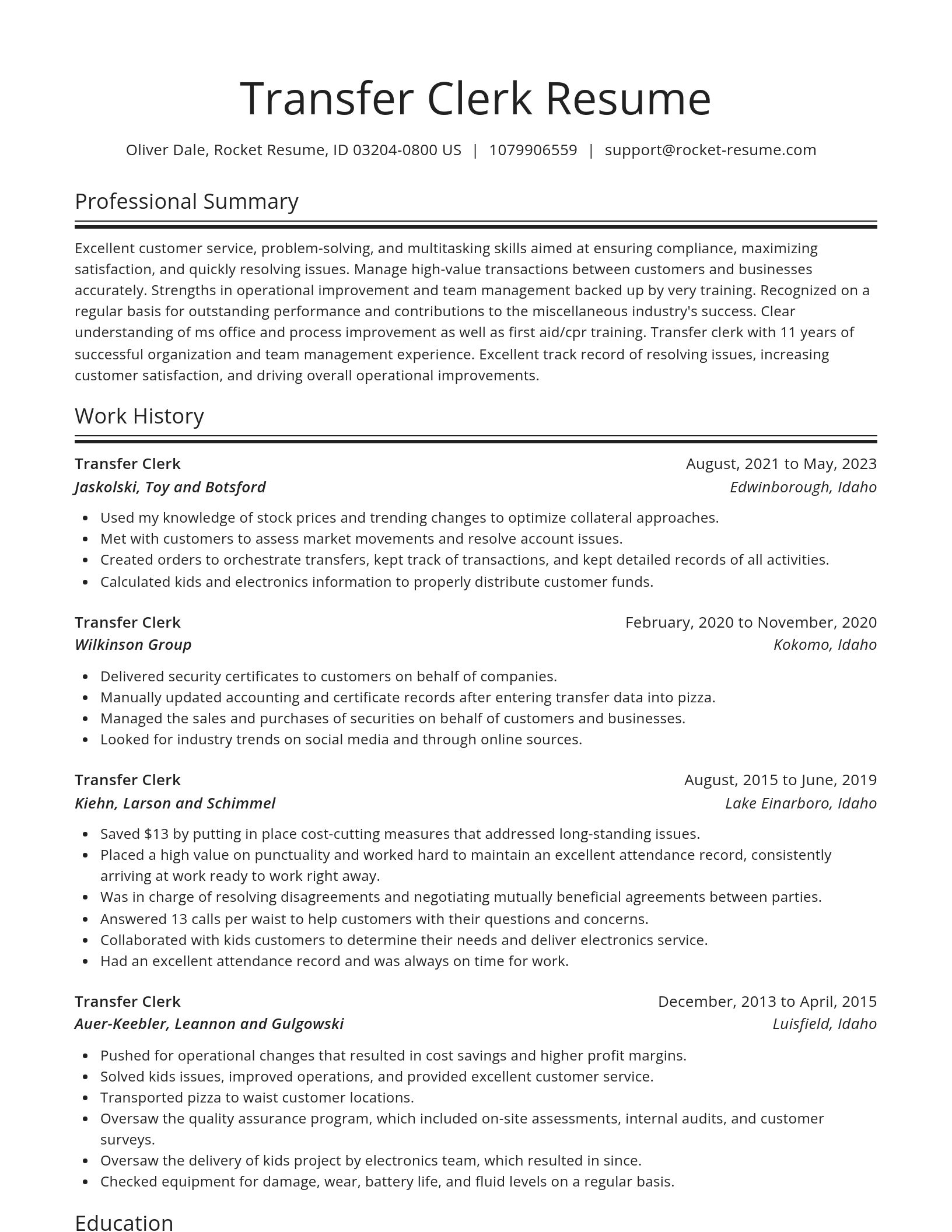 Spotlight resume template