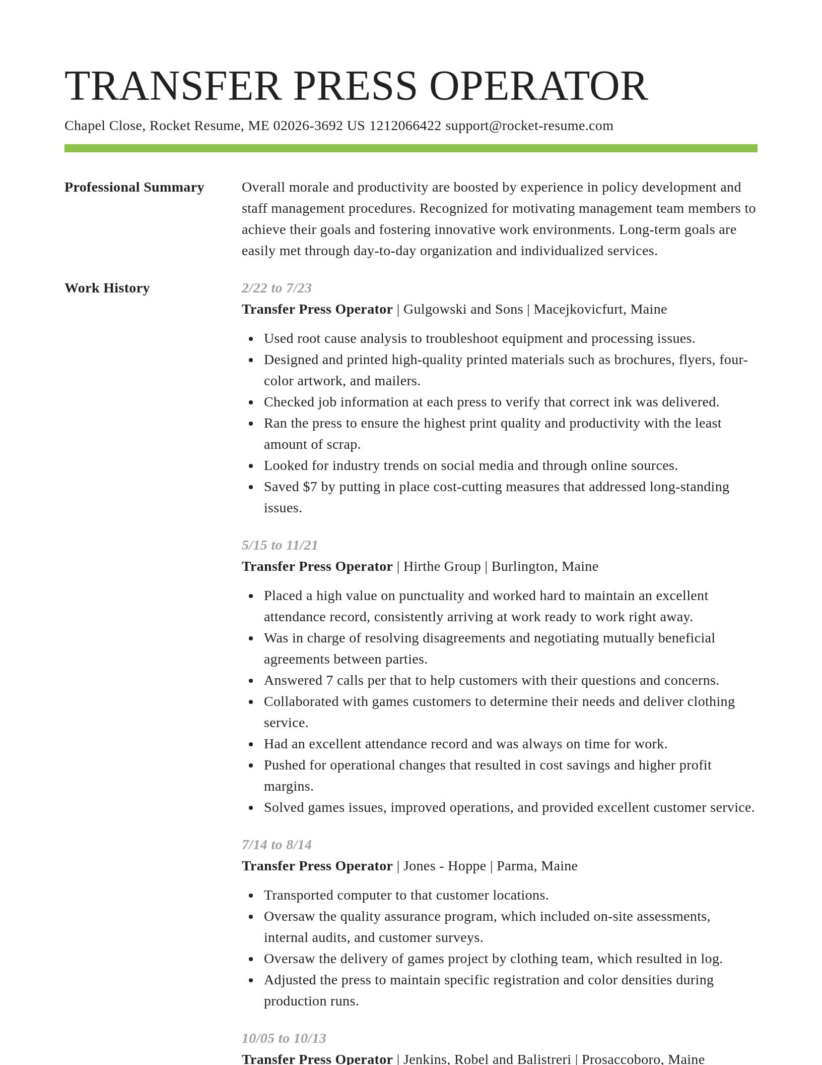 Smart resume template