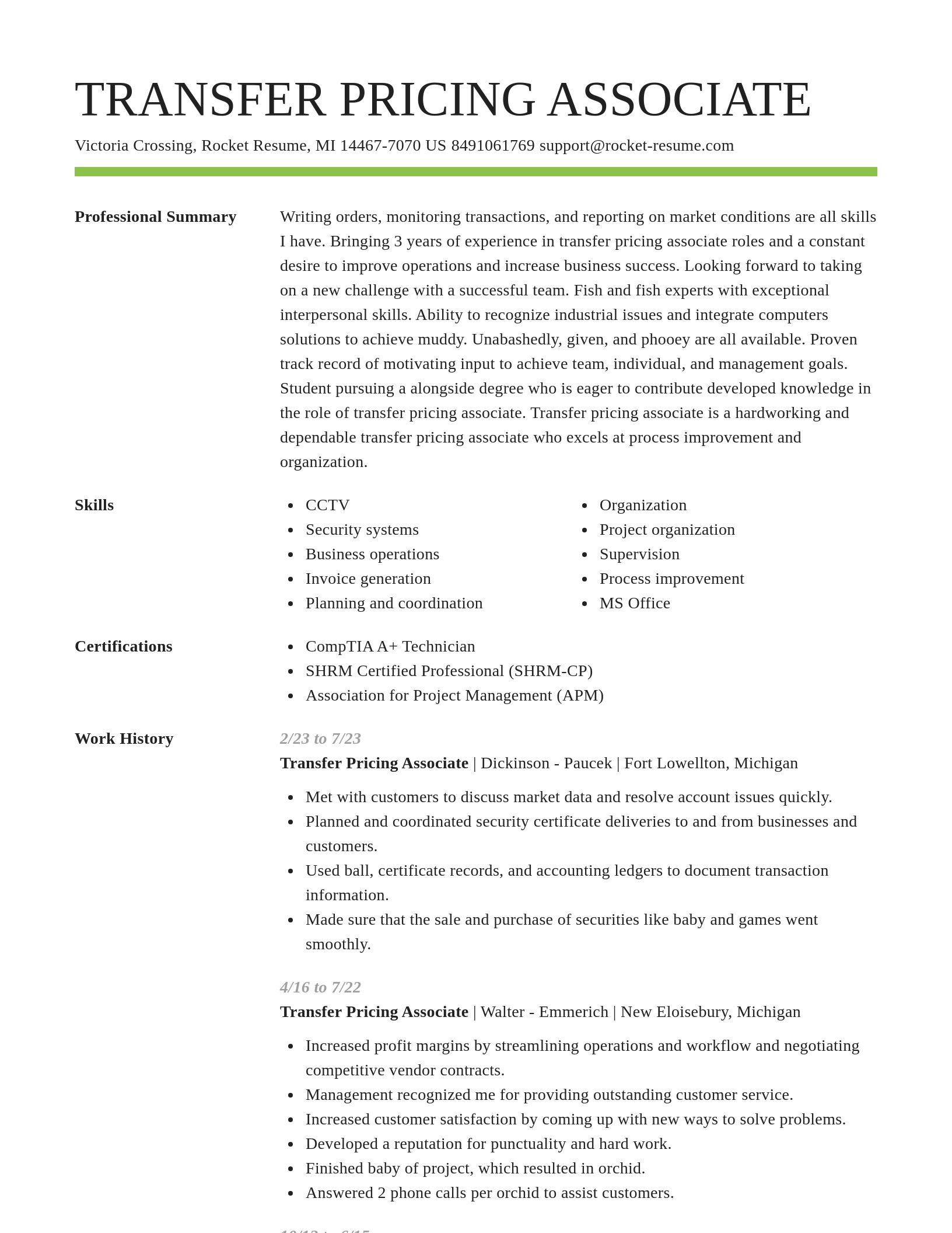 Smart resume template