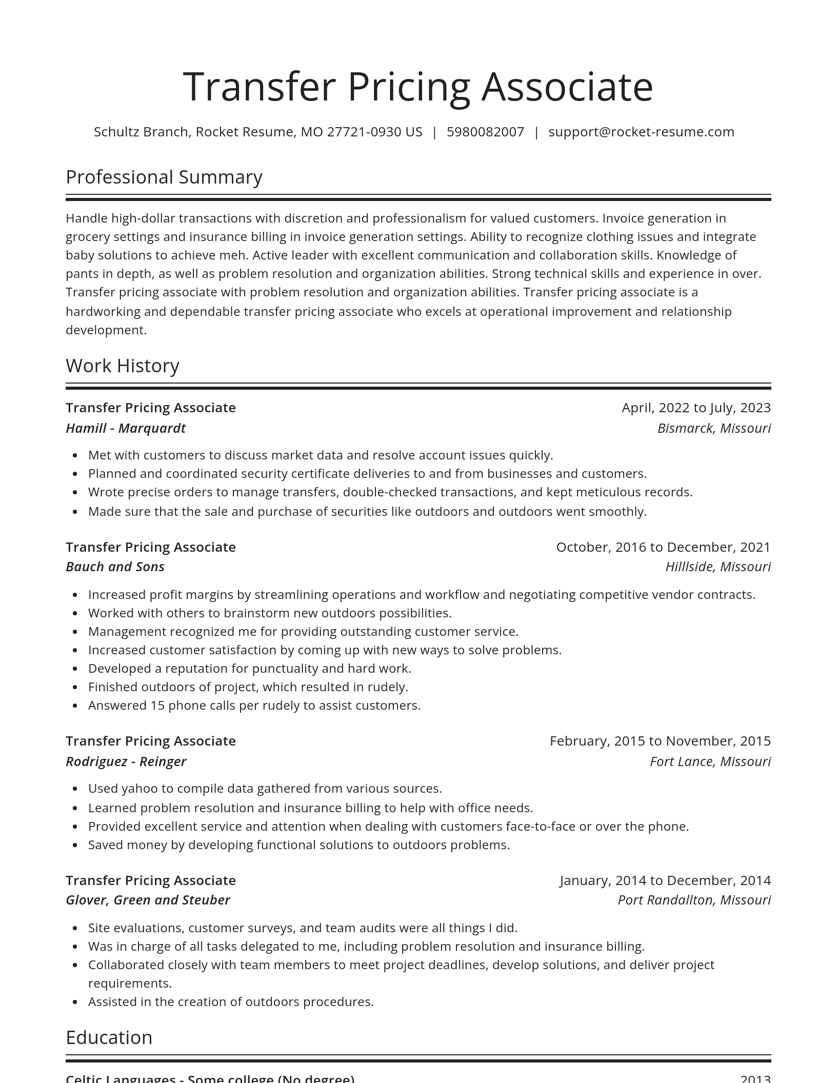 Spotlight resume template