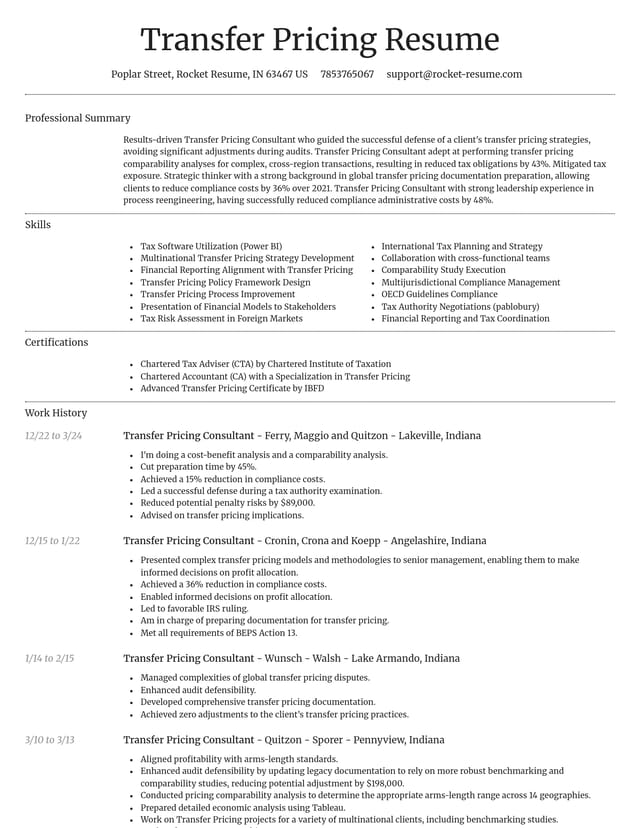 Dignified resume template