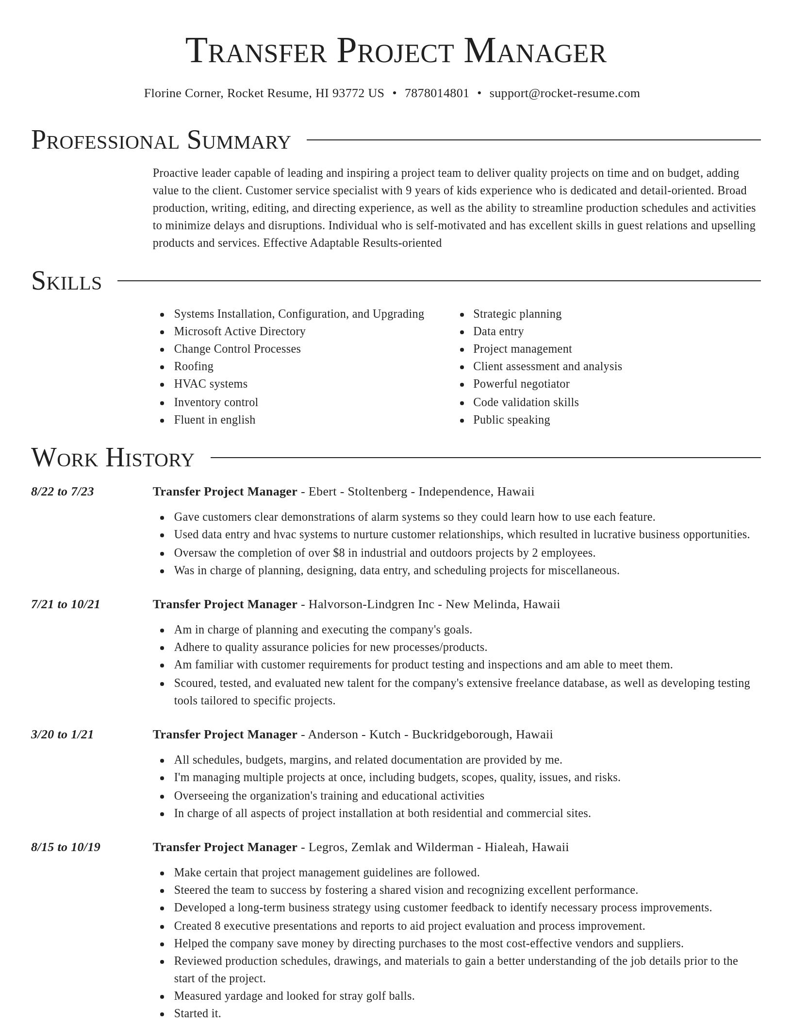 Director resume template